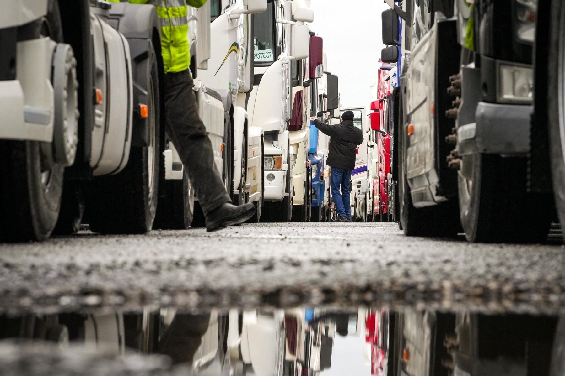 kamioni kamiondzije protest granica granicni prelaz