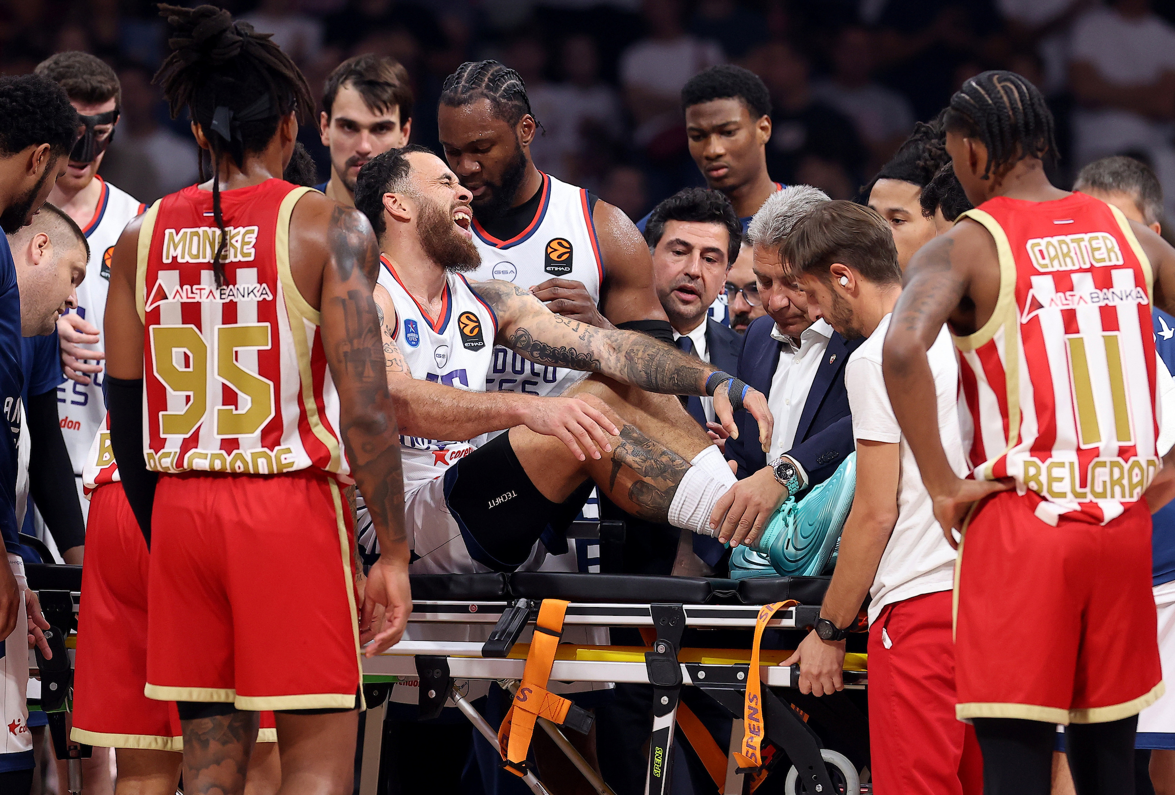 Belgrade, Serbia. 1th Oct, 2026. Crvena Zvezda's during Euroleague basketball match between Crvena Zvezda (Red Star) and Anadolu Efes Istanbul on October 1. 2026. in Belgrade, Serbia.(photo by Pedja Milosavljevic/STARSPORT ©)