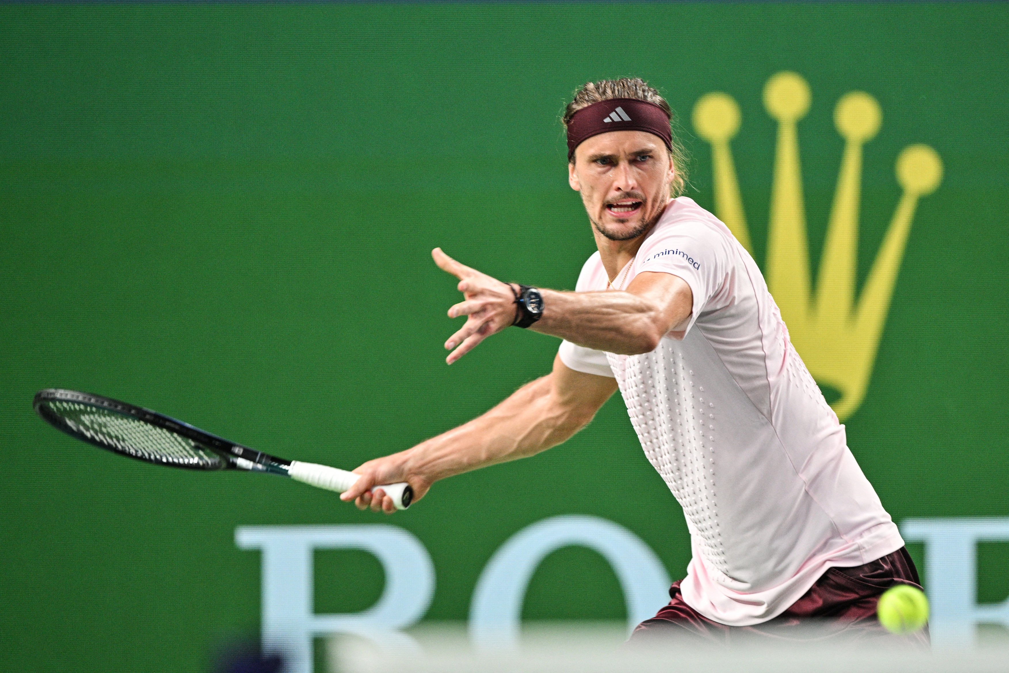 Germany's Alexander Zverev hits a return