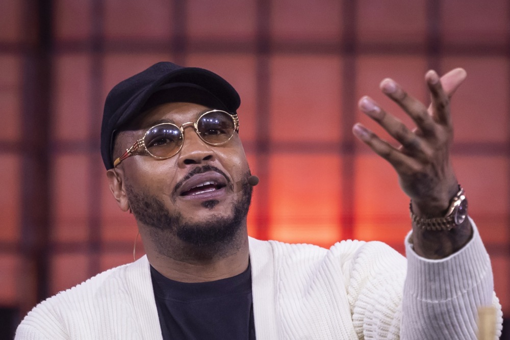 epa11718798 Entrepeneur and former NBA player, Carmelo Anthony, par