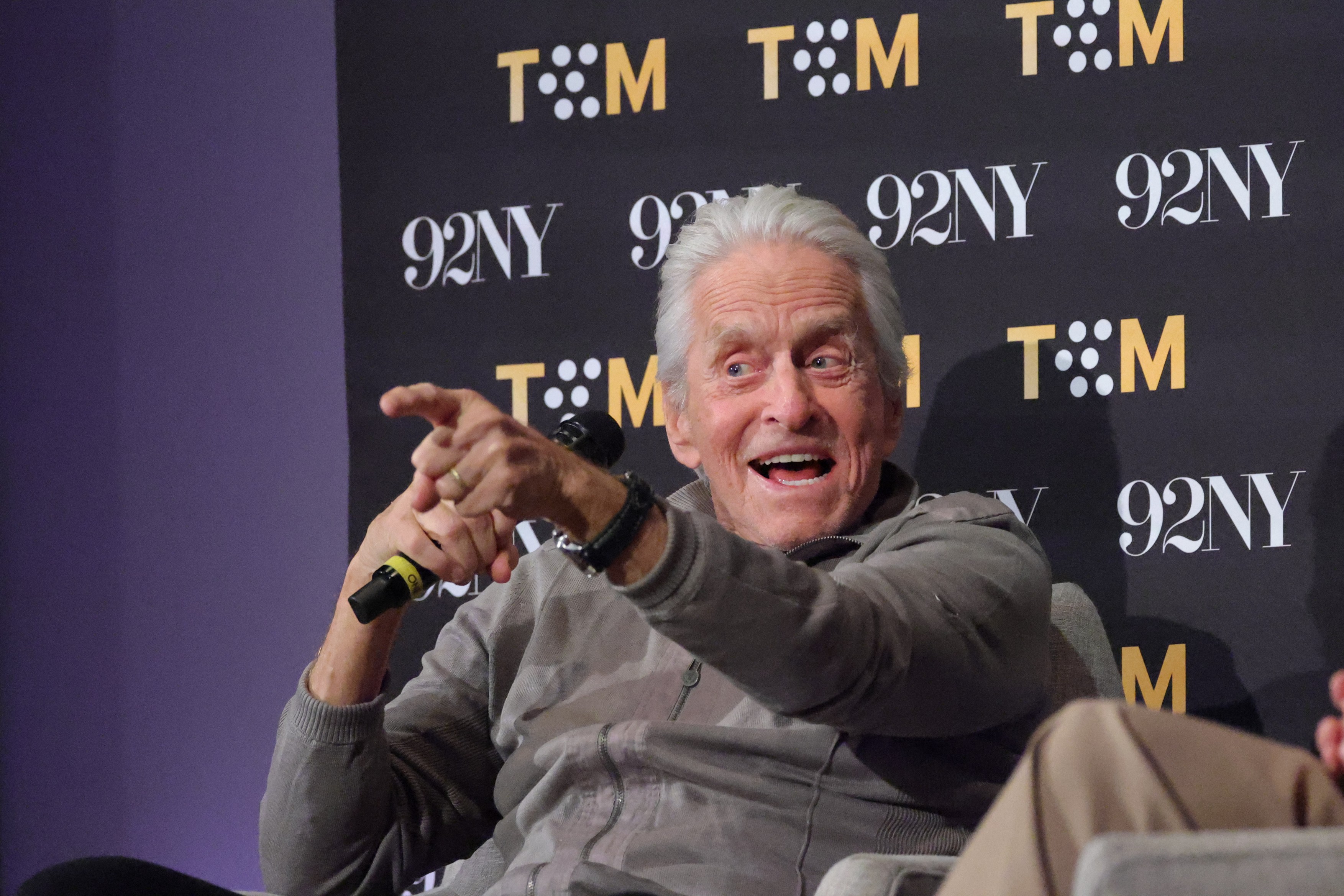 NEW YORK, NEW YORK - JANUARY 31: Michael Douglas speaks onsta