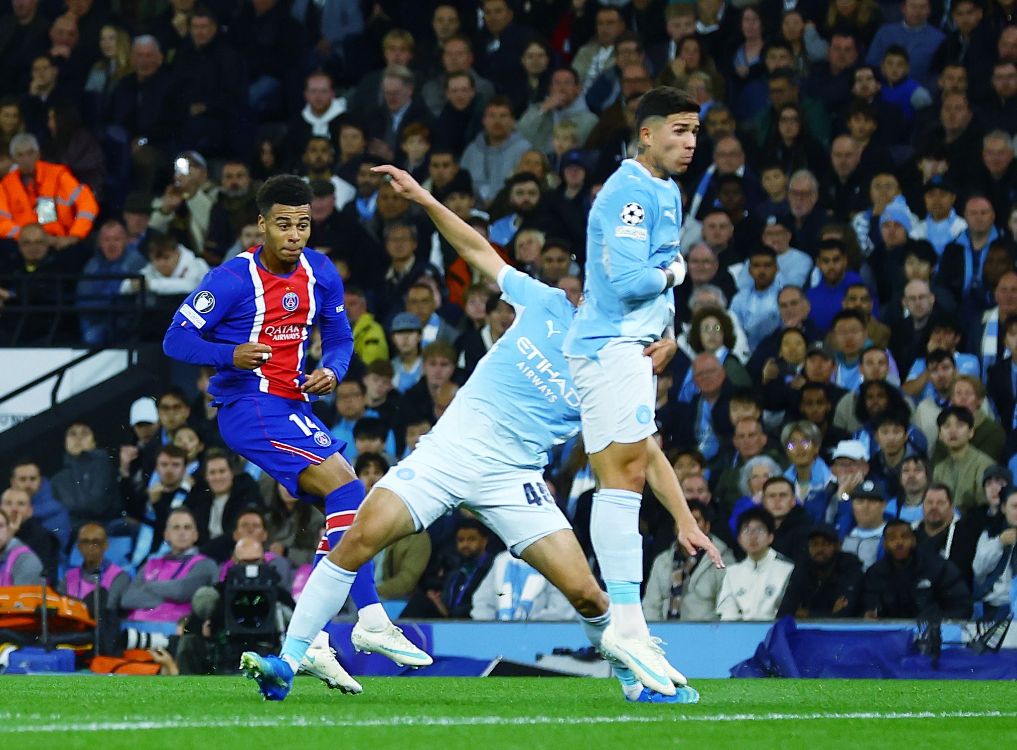 Desire Doue of Paris Saint Germain scores the opening goal