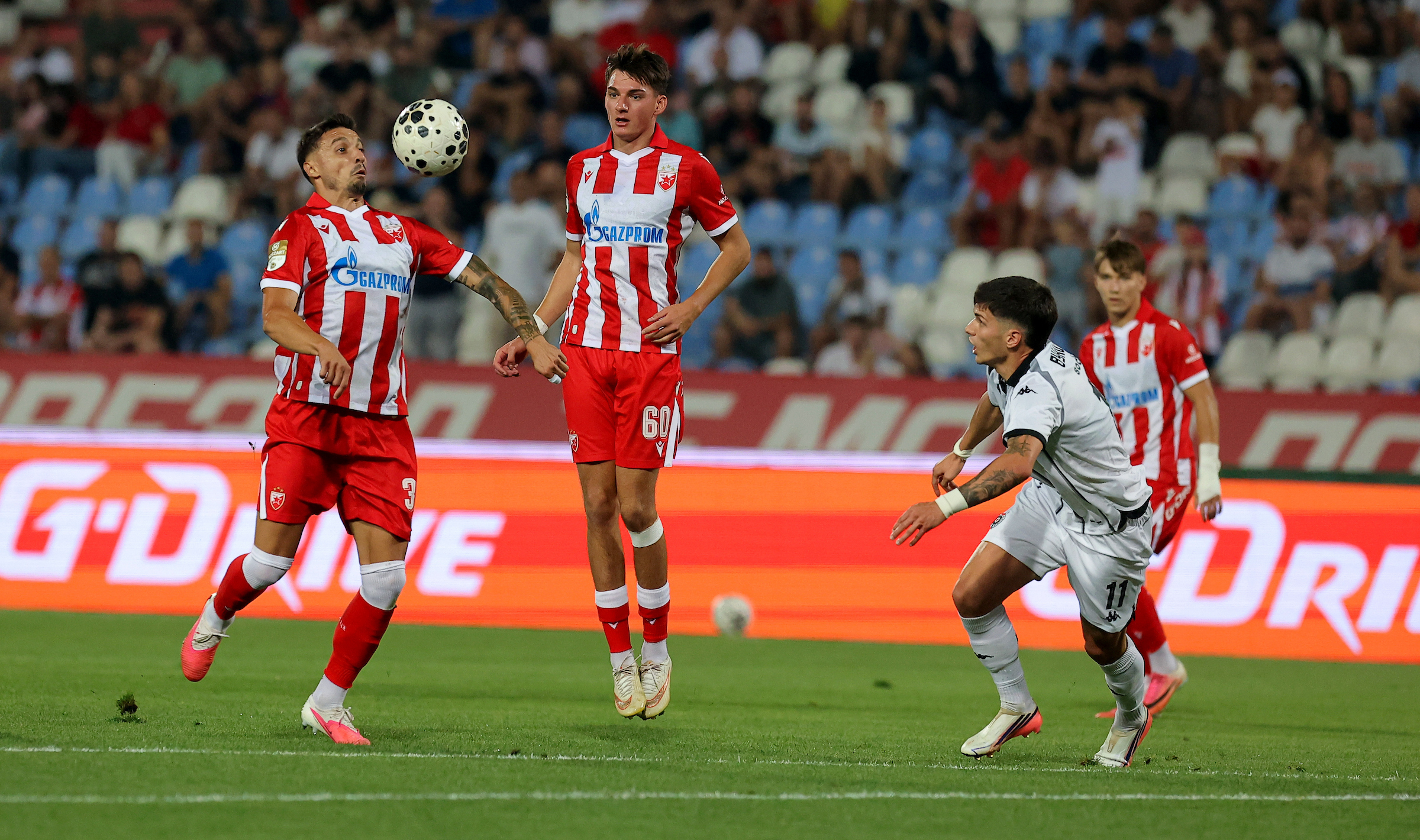 (l-R) Rade Krunic of Crvena Zvezda, Matej Gastarov of Crvena Zvez