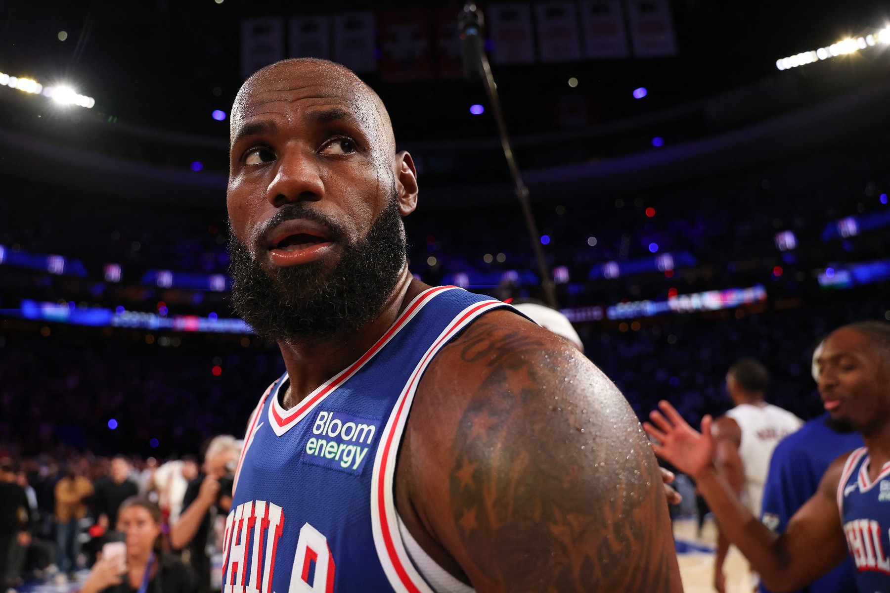 PHILADELPHIA, PENNSYLVANIA - OCTOBER 22: LeBron James #23 of the