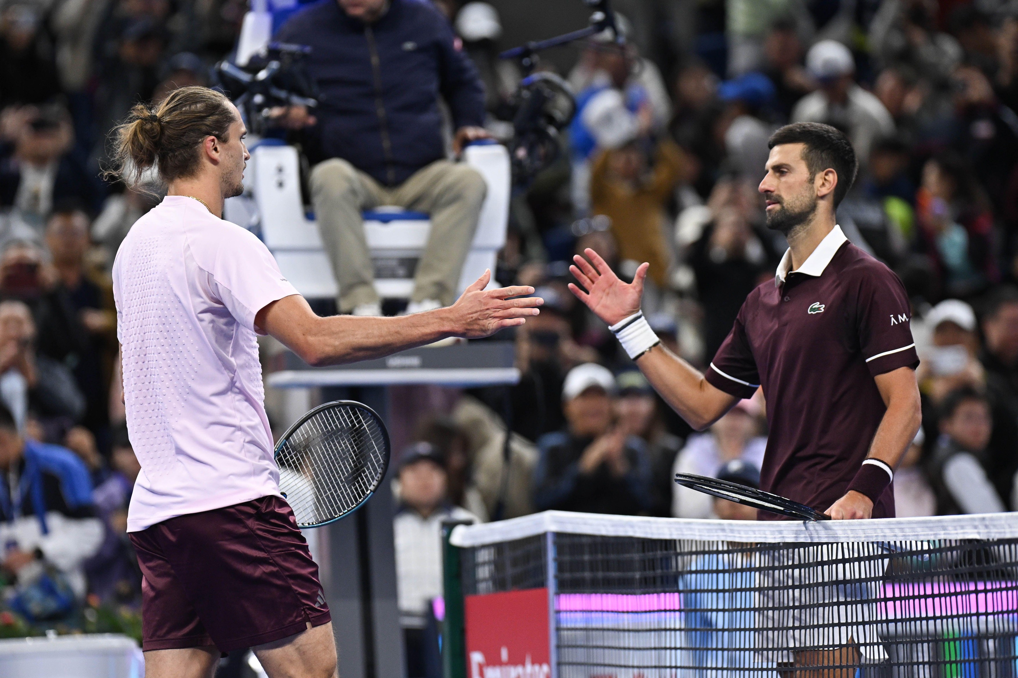 Alexander Zverev and Novak Djokovic