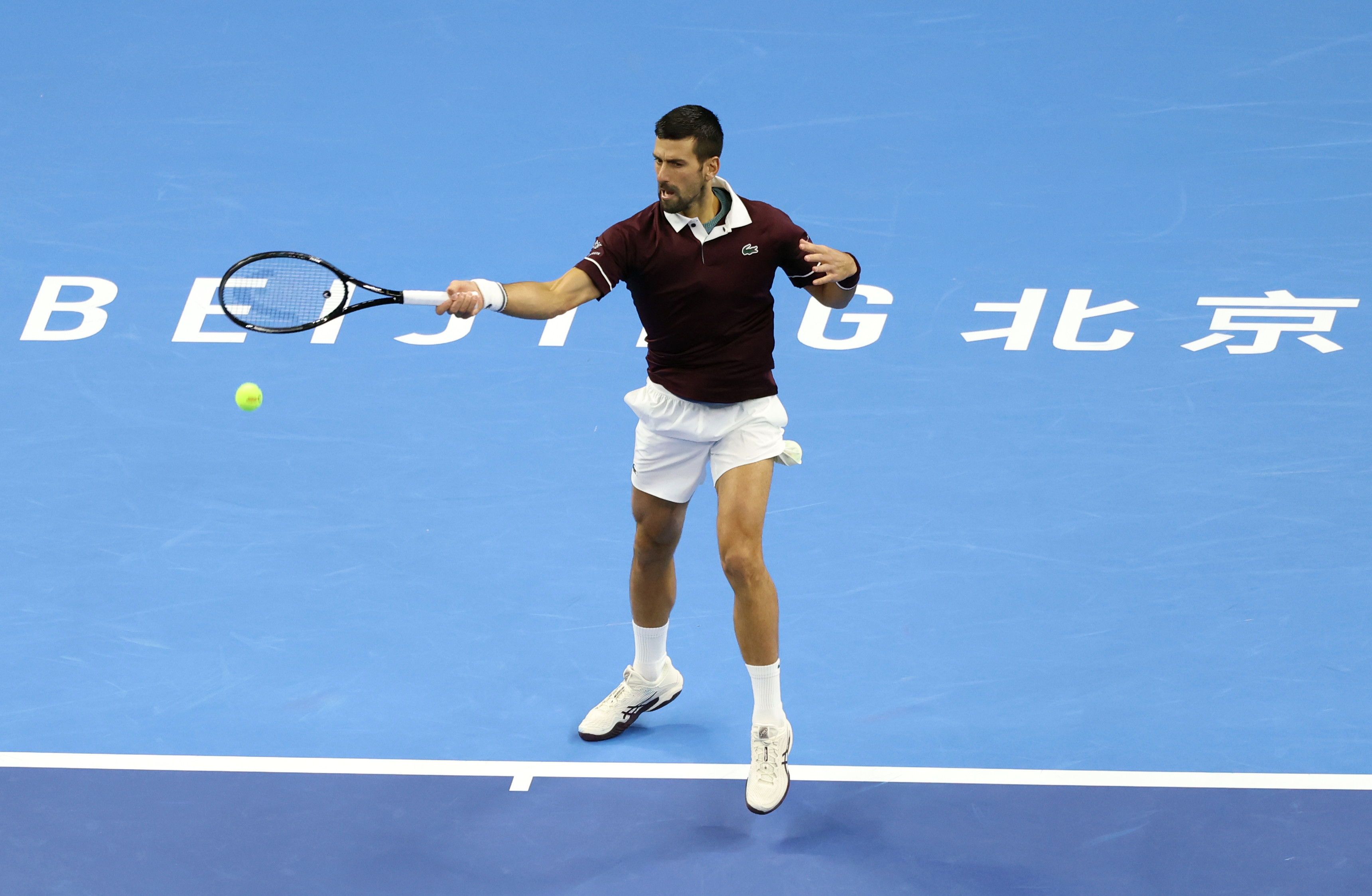 BEIJING, Oct. 6, 2026  -- Novak Djokovic of Serbia hits a return