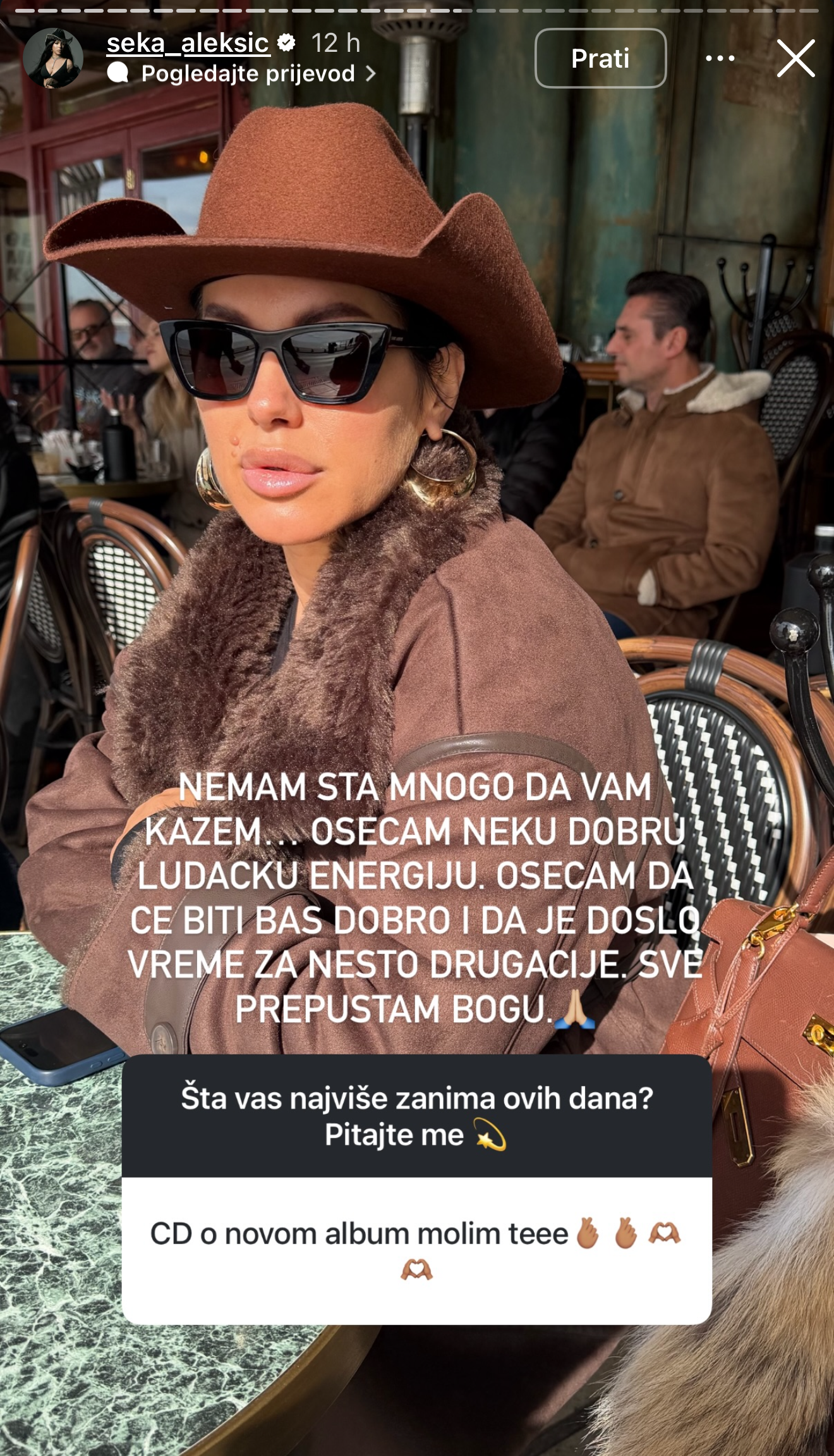 Foto: Printskrin Instagram seka_aleksic / Seka Aleksić