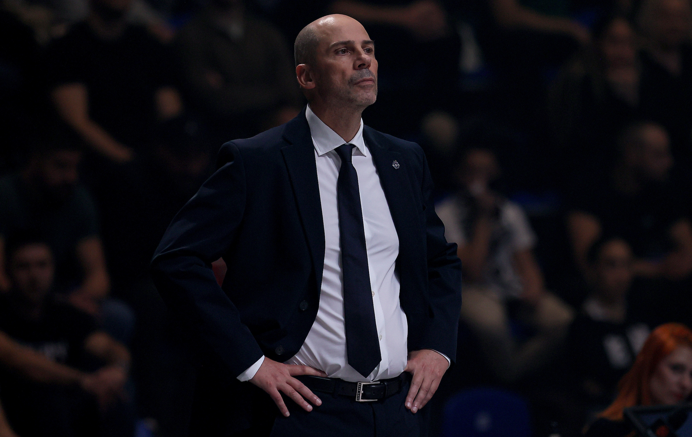 Head Coach of Partizan Joan Penarroya during Partizan v Olympiacos basketball match of Euroleague 2025/2026 round 22 on January 14. 2026. in Belgrade, Serbia.(photo by Luka Milosavljevic/STARSPORT ©)