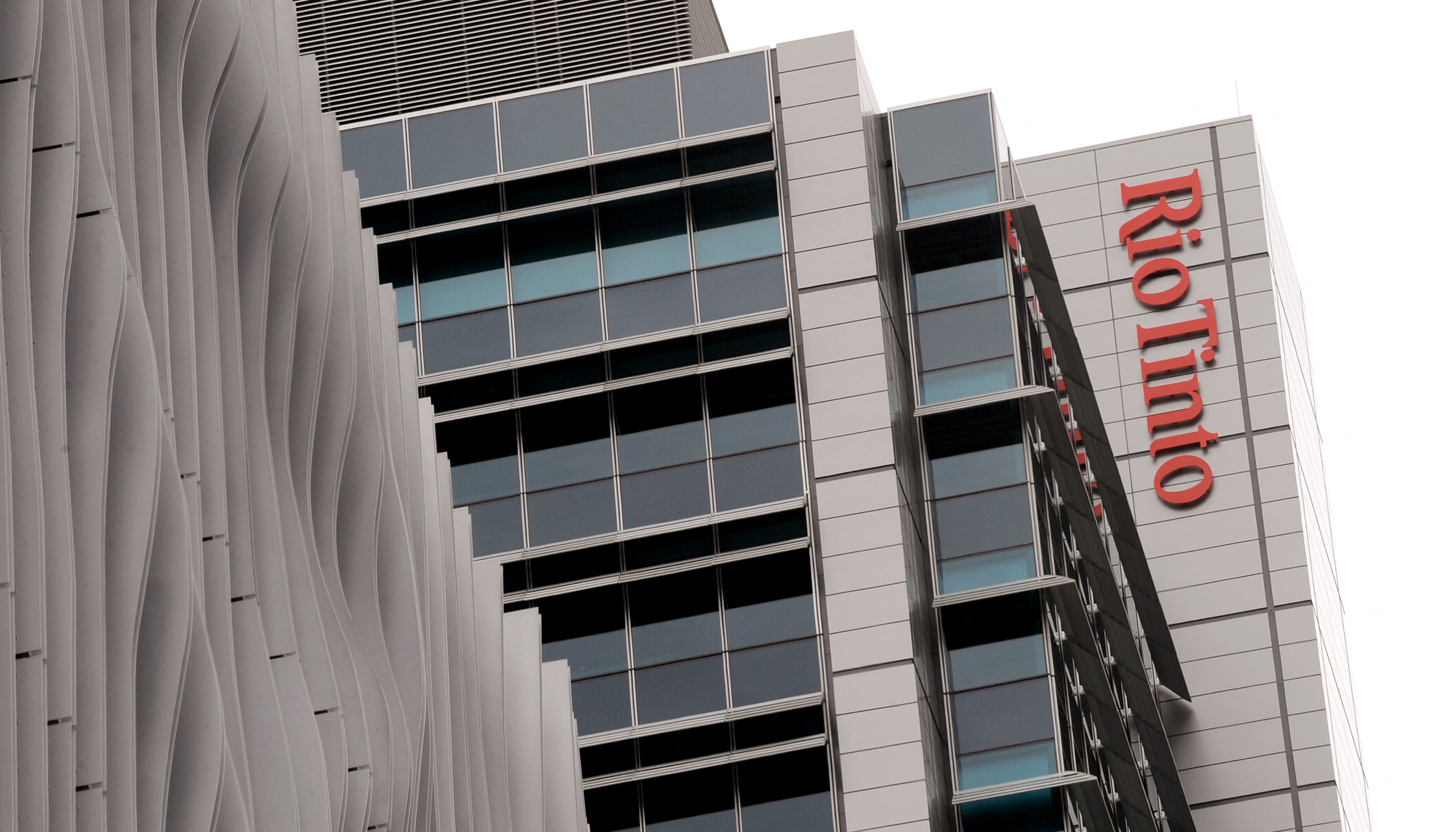 A Rio Tinto sign adorns their building in central Brisbane