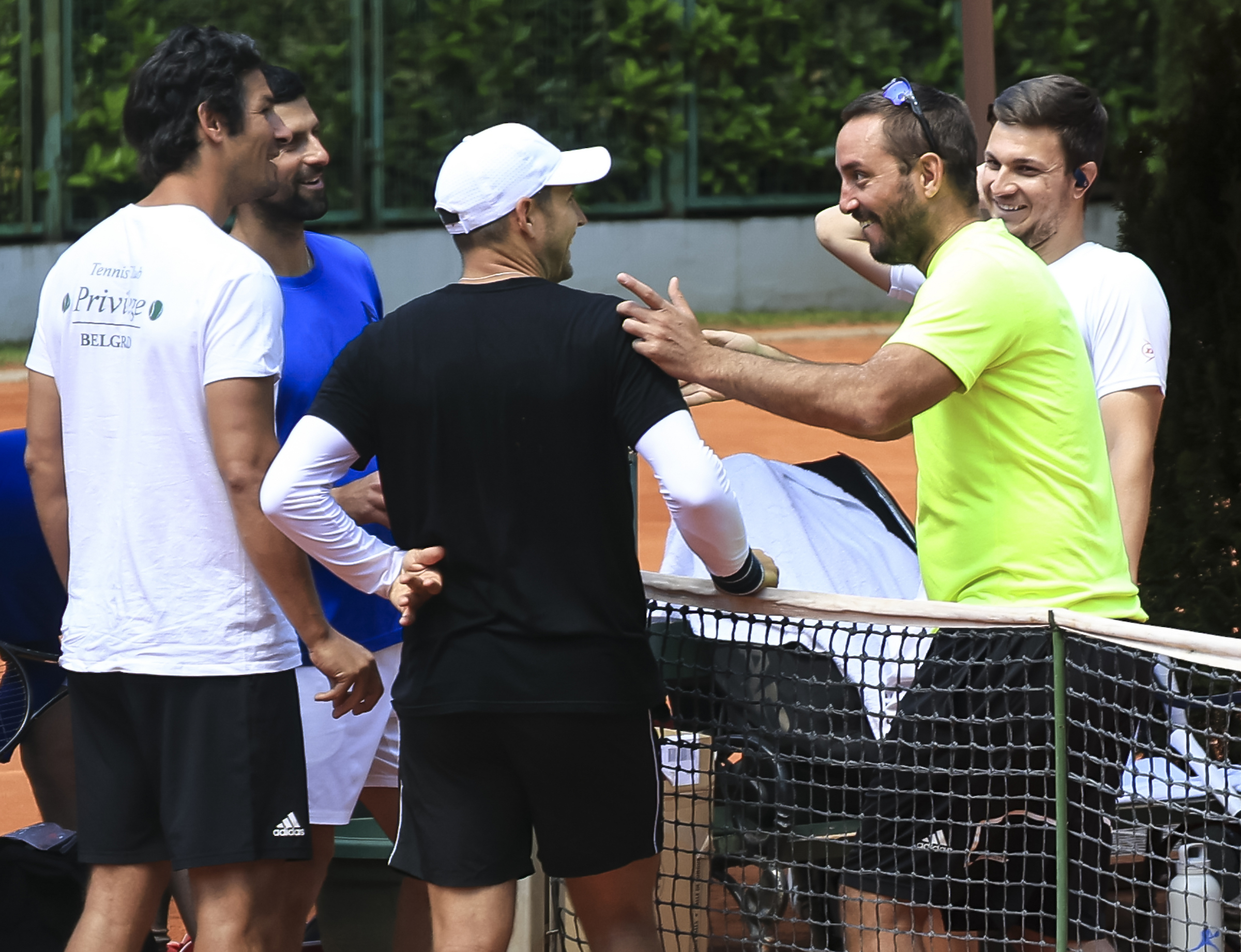 from left Ilija Bozoljac, Novak Djokovic, Dusan Lajovic, Viktor Troicki and Miomir Kecman