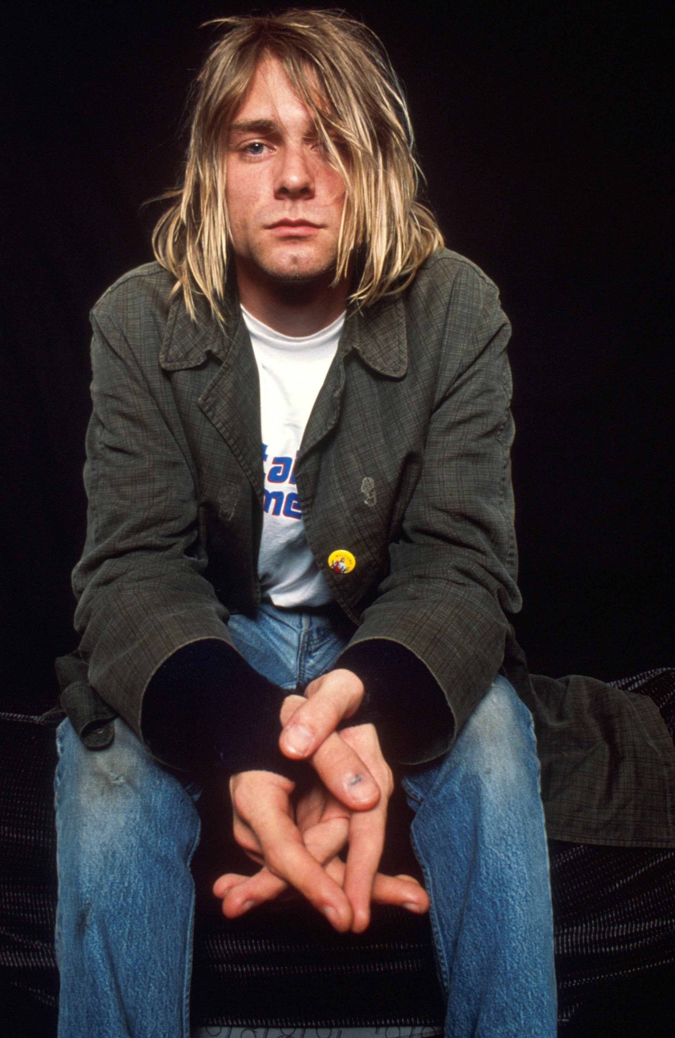 Portrait of Kurt Cobain of Nirvana photographed in the early 1990's.,