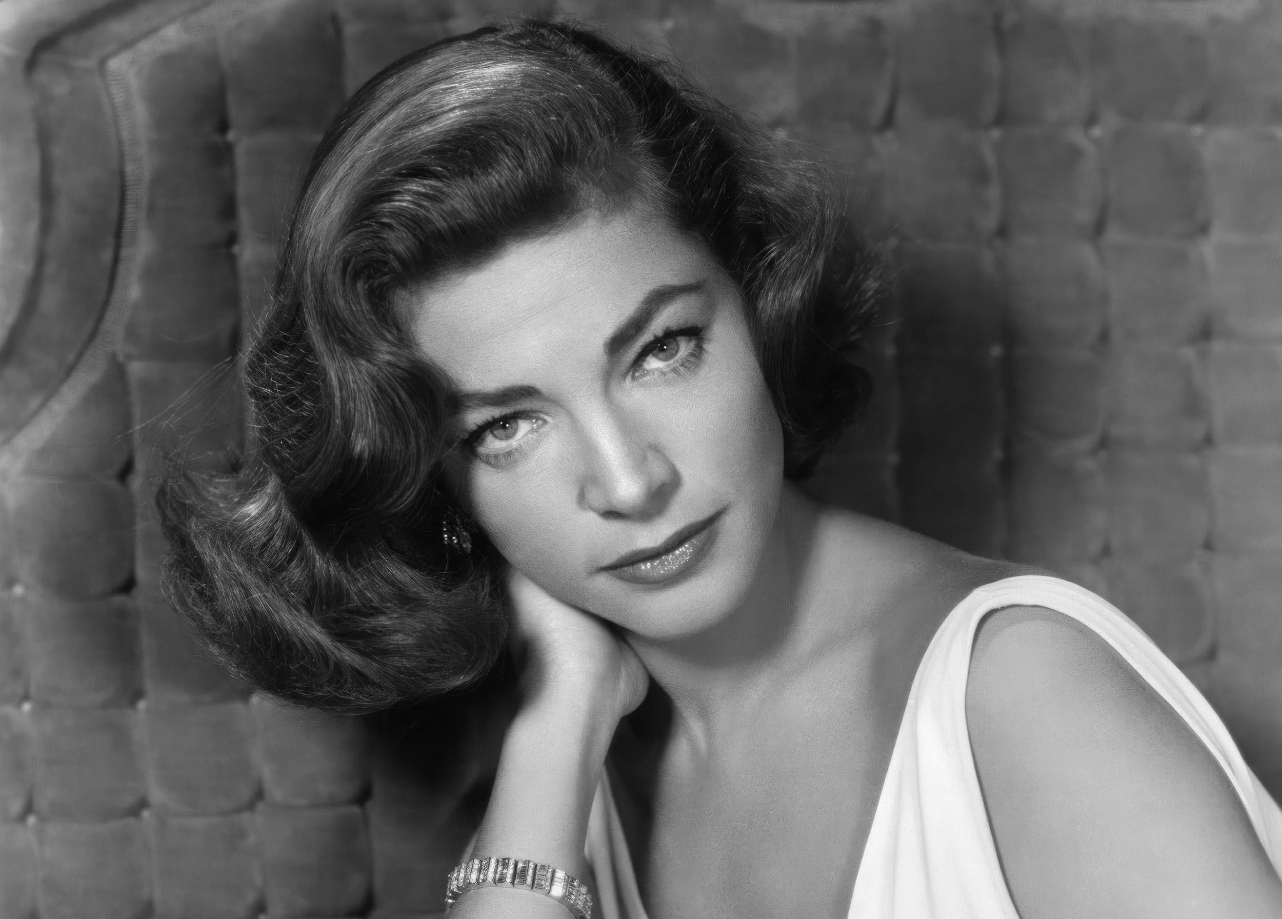 LAUREN BACALL in WRITTEN ON THE WIND, 1956, directed by DOUGLAS SIRK. C