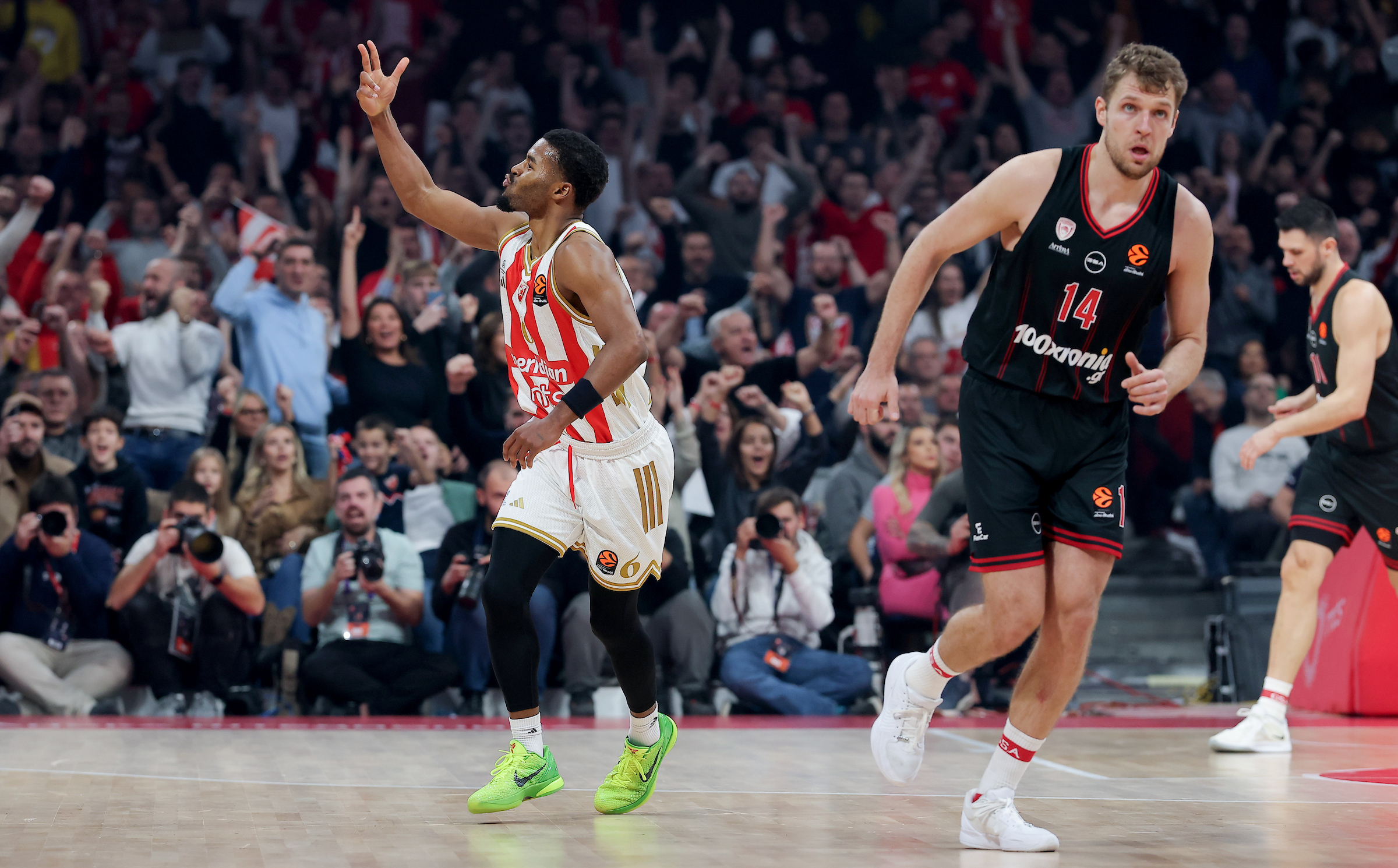 Jared Butler during Euroleague basketball match between Crvena Zvezda and Olympiacos