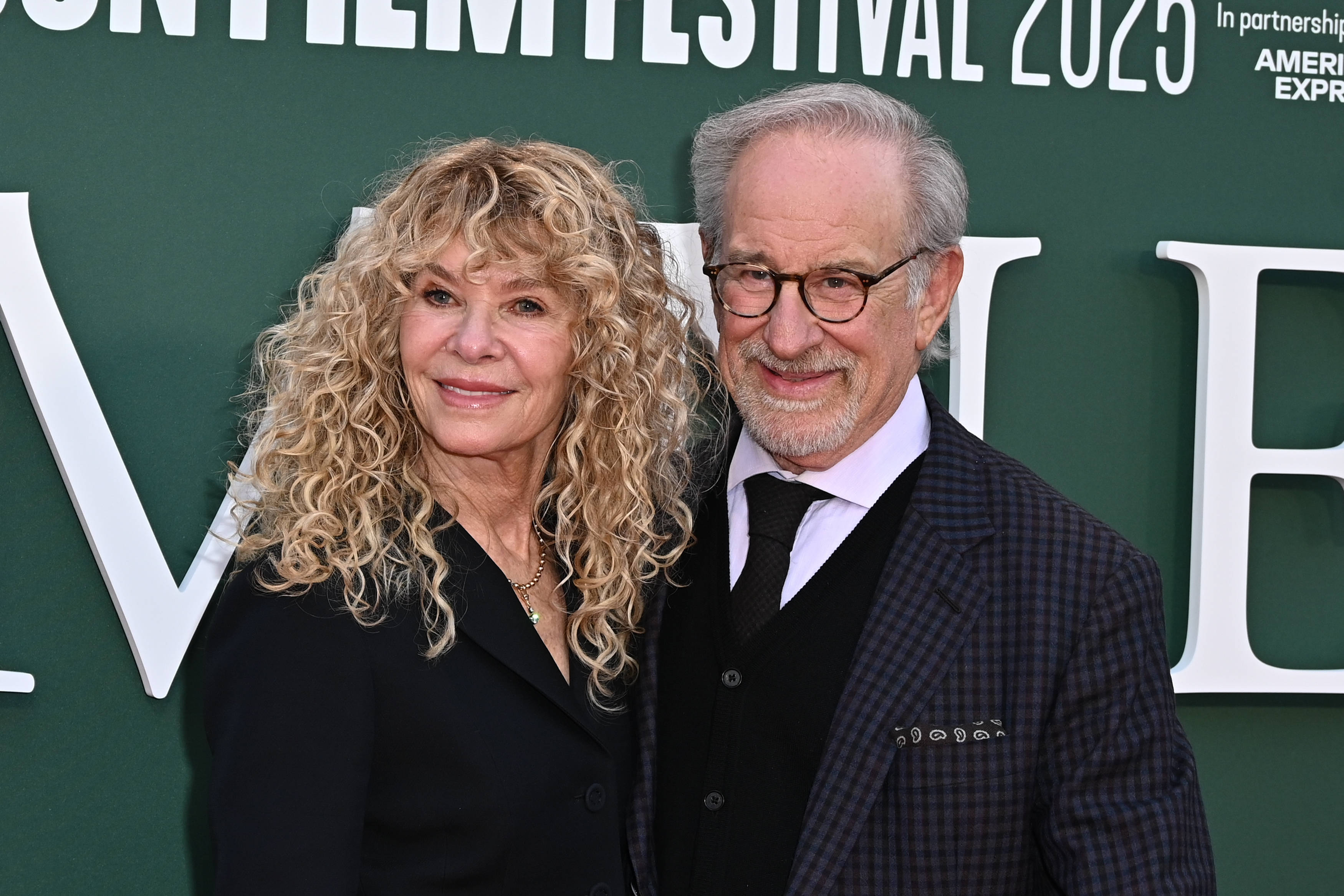 Kate Capshaw and Steven Spielberg attends Hamnet Premiere during