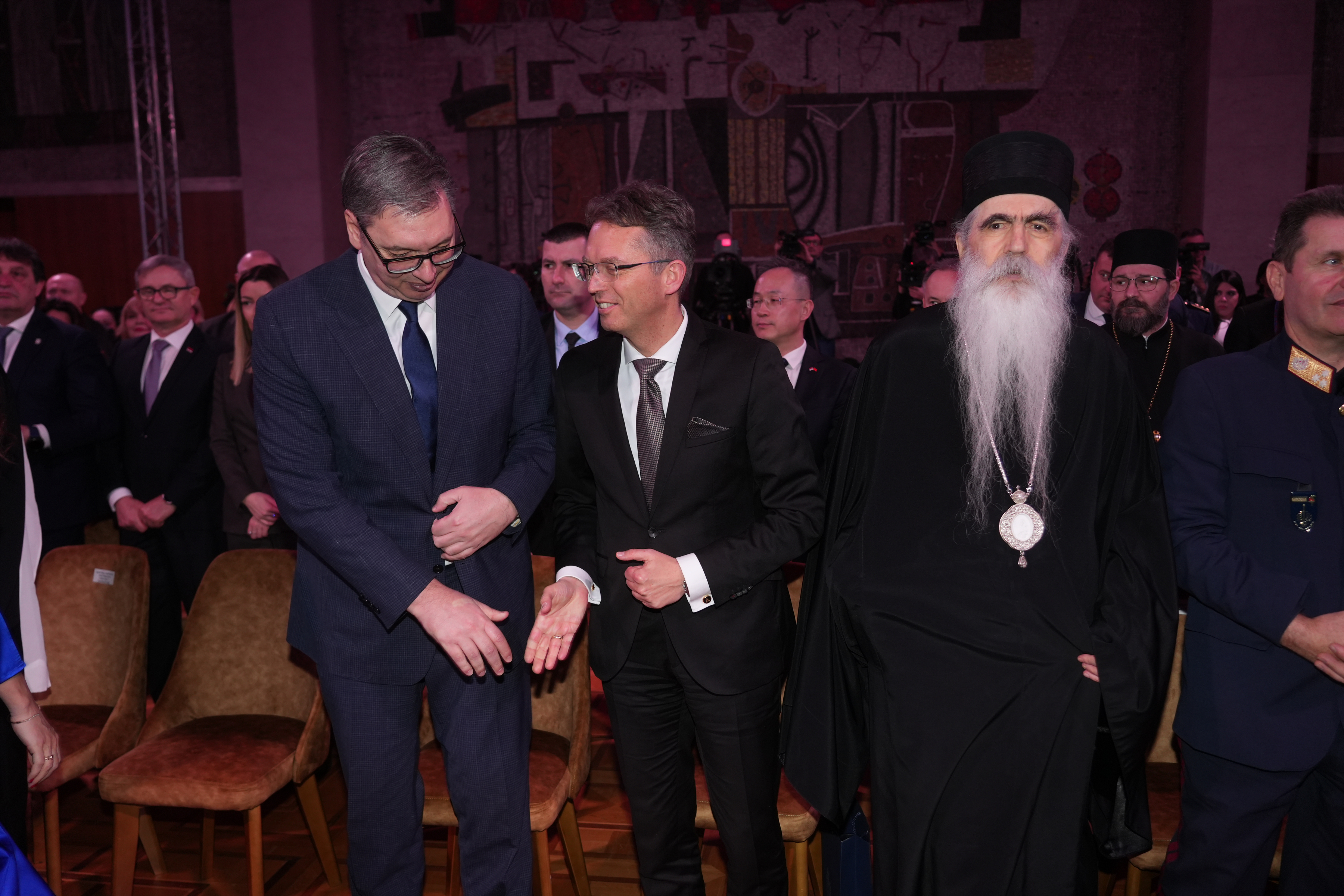 mages16, februar 2026, Beograd - Povodom Dana drzavnosti Republike Srbije, predsednik Republike Srbije Aleksandar Vucic urucio je odlikovanja zasluznim pojedincima i institucijama. Photo: Antonio Ahel/ATAImages