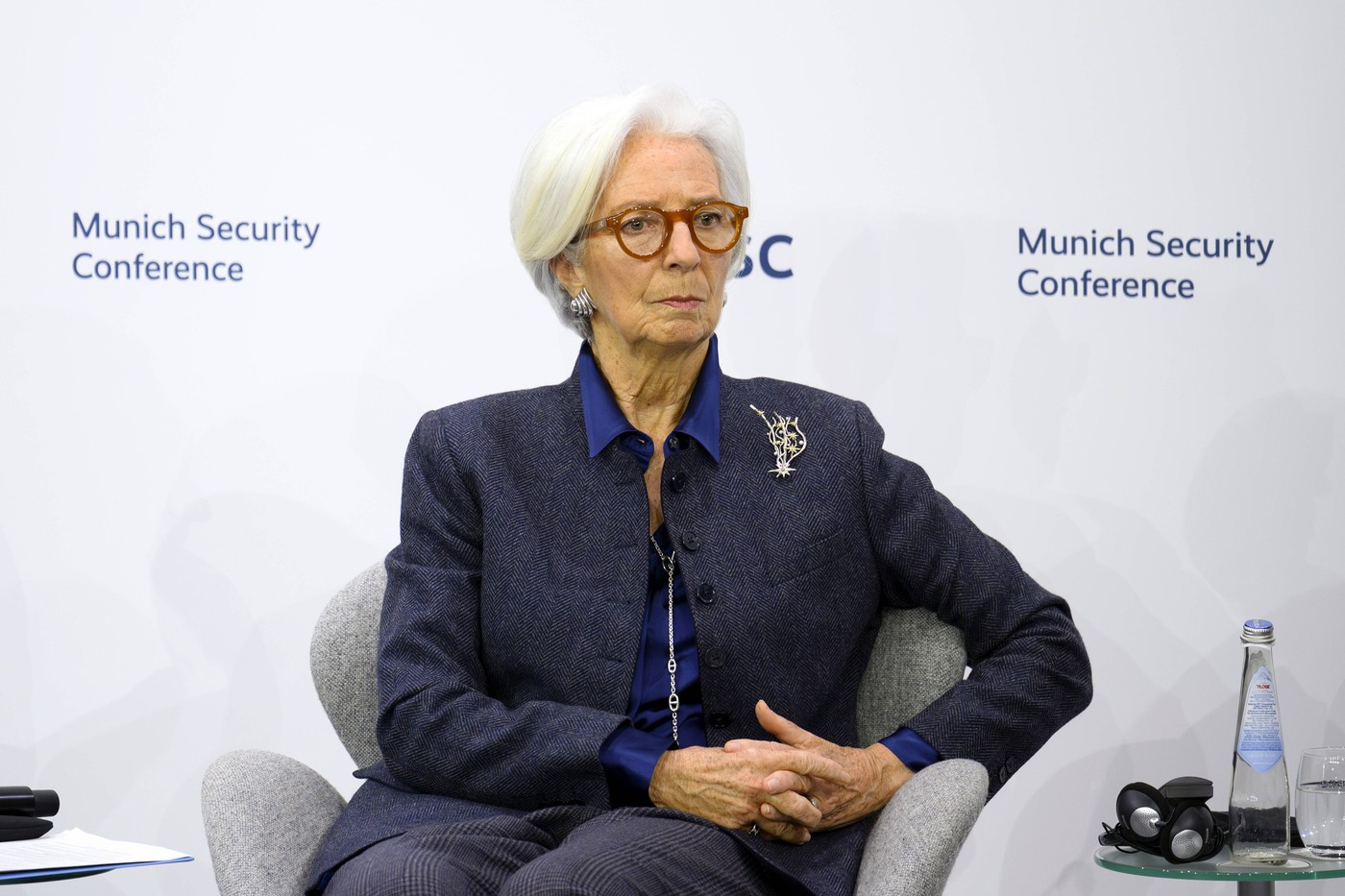 EZB-Präsidentin Christine Lagarde spricht auf der Münchner Sicherheitskonferenz 2026. München, 15.02.2026
