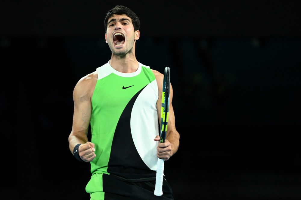 epa12697159 Carlos Alcaraz of Spain