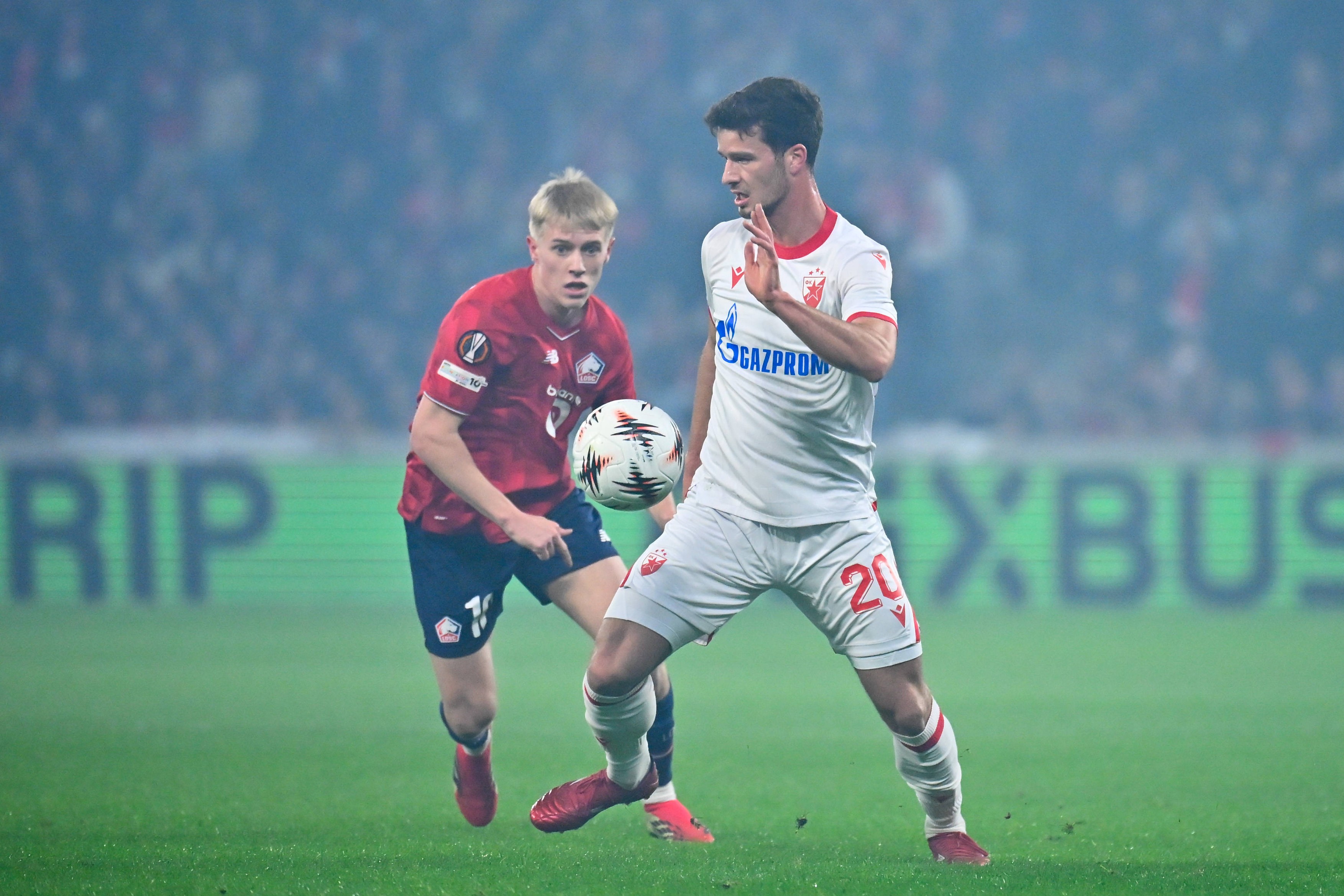 Tomas Handel ( 20 - Red Star Belgrade ) and Hakon Haraldsson ( 10 - Lille )