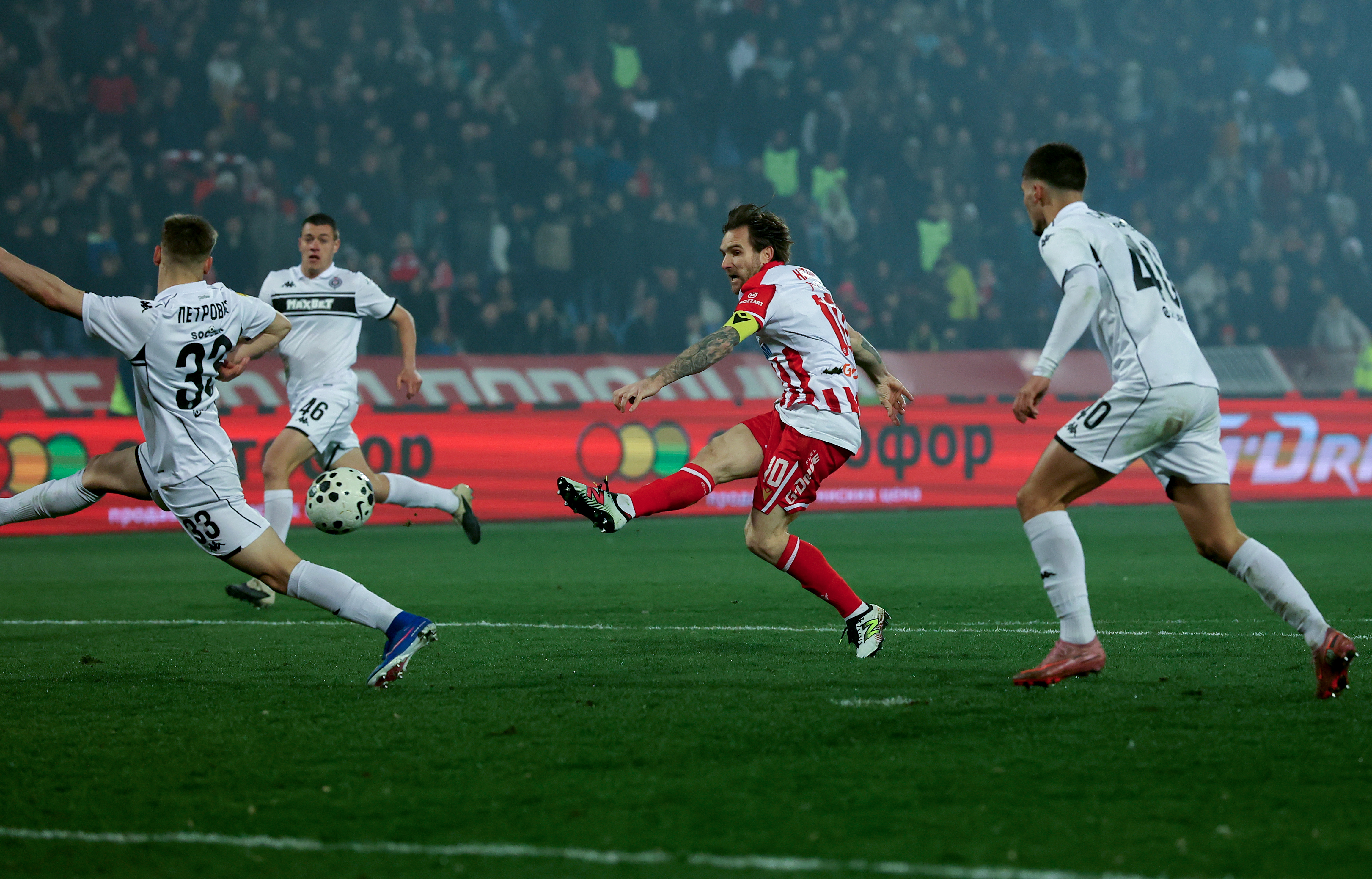 Belgrade, Serbia. Feb. 22nd 2026. during Serbian Superleague football match between Crvena Zvezda (Red Star) and Partizan on February 22. 2026. in Belgrade, Serbia.(photo by Pedja Milosavljevic/STARSPORT ©)