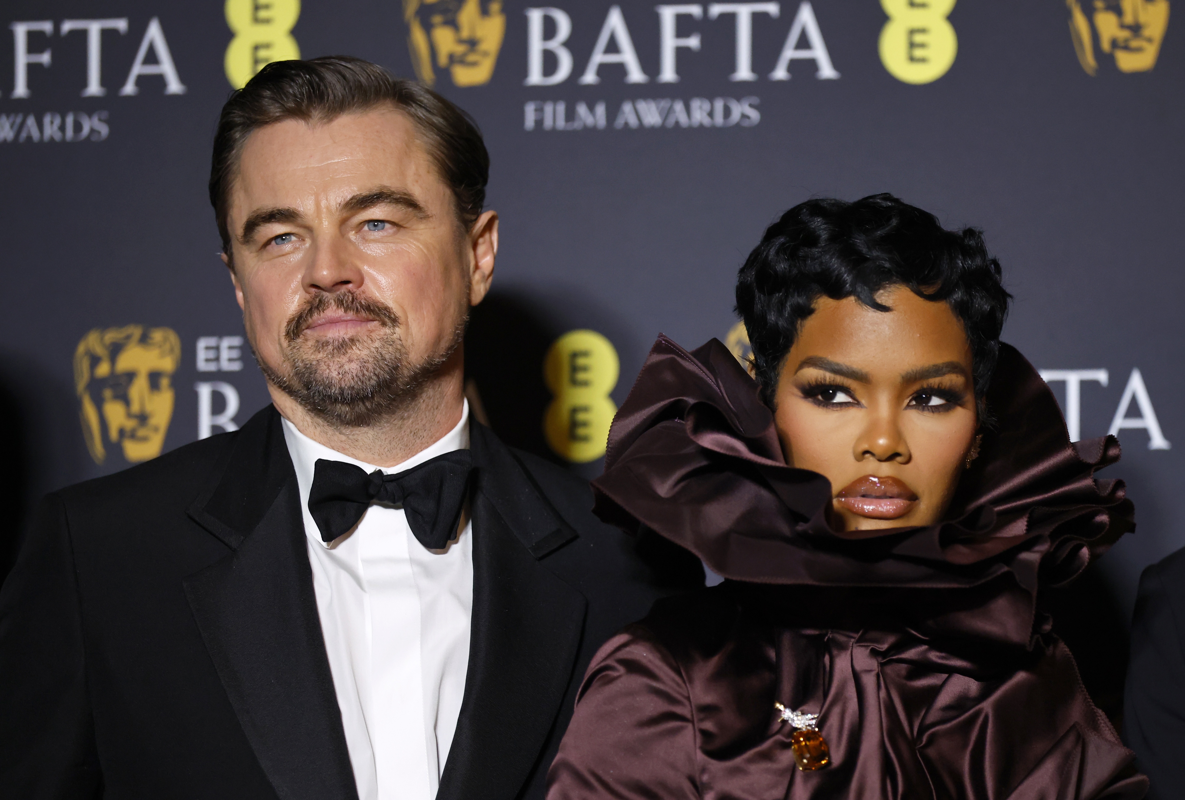epa12770034 US actor Leonardo DiCaprio (L) and Teyana Taylor pose