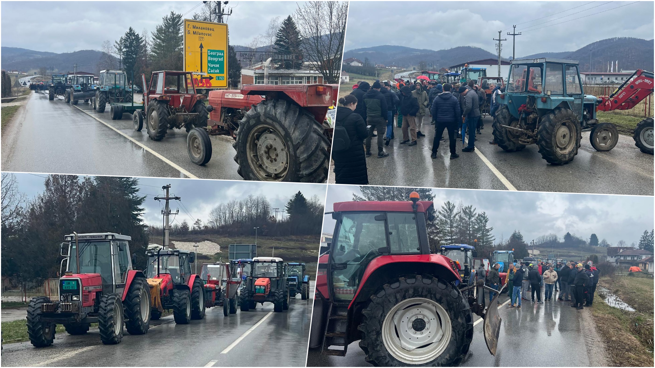 protest i blokada poljoprivrednika u Takovu FoNet Nebojša Jovanović