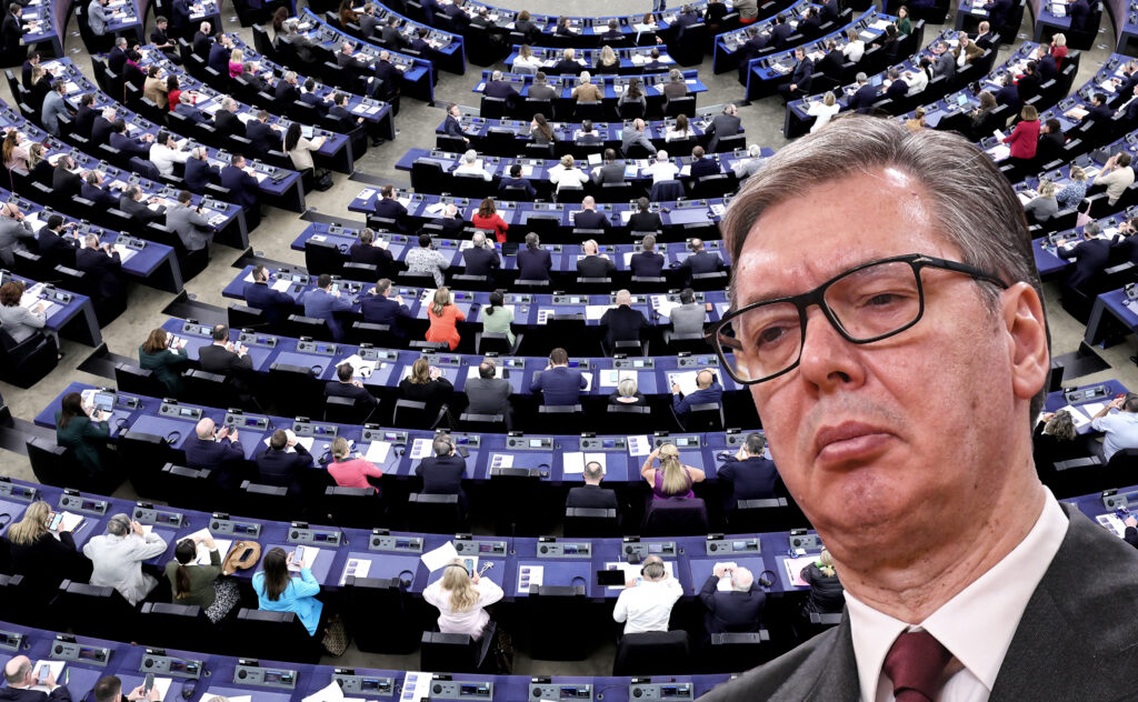 epa12469582 Members of the European Parliament take part in a voting session at the European Parliament in Strasbourg, France, 21 October 2025.
