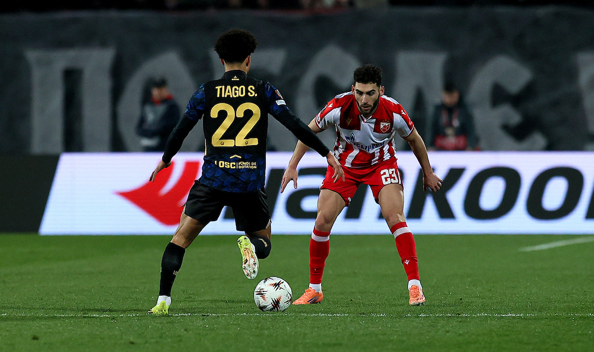 during Crvena Zvezda v Lille football match of UEFA Europa League KO Play-offs, 2nd leg at Stadium Rajko Mitic in Belgrade, Serbia on February 26th. (photo by Luka Milosavljevic/STARSPORT ©)