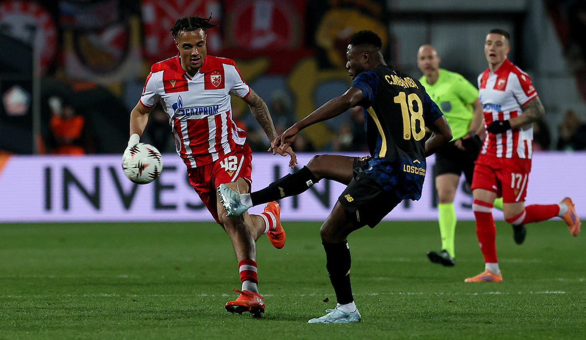 during Crvena Zvezda v Lille football match of UEFA Europa League KO Play-offs, 2nd leg at Stadium Rajko Mitic in Belgrade, Serbia on February 26th. (photo by Luka Milosavljevic/STARSPORT ©)