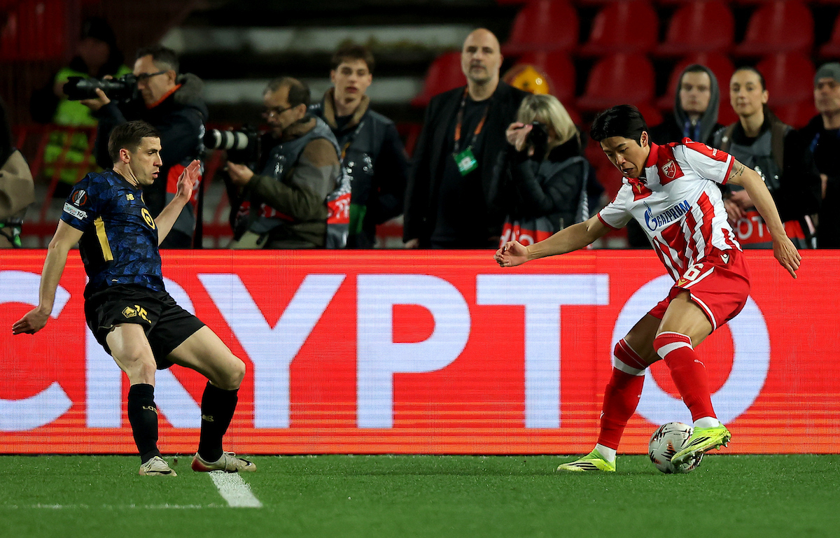 ay-offs 2nd leg match between Crvena Zvezda (Red Star) and Lille at Stadium Rajko Mitic on February 26, 2026 in Belgrade, Serbia.  (Photo by Pedja Milosavljevic/Starsport.rs ©)