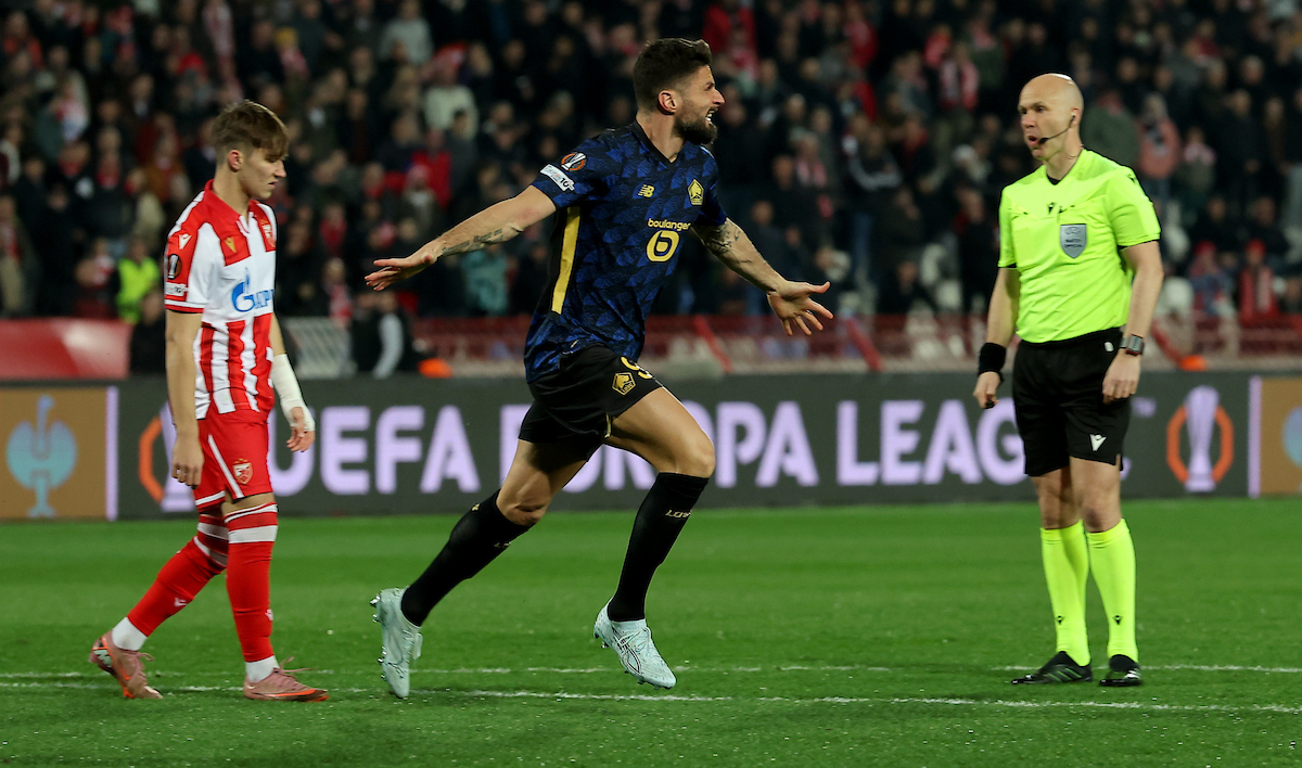 Belgrade, Serbia. 26th Feb, 2026. during the UEFA Europa League 2025/26 League play-offs 2nd leg match between Crvena Zvezda (Red Star) and Lille at Stadium Rajko Mitic on February 26, 2026 in Belgrade, Serbia.