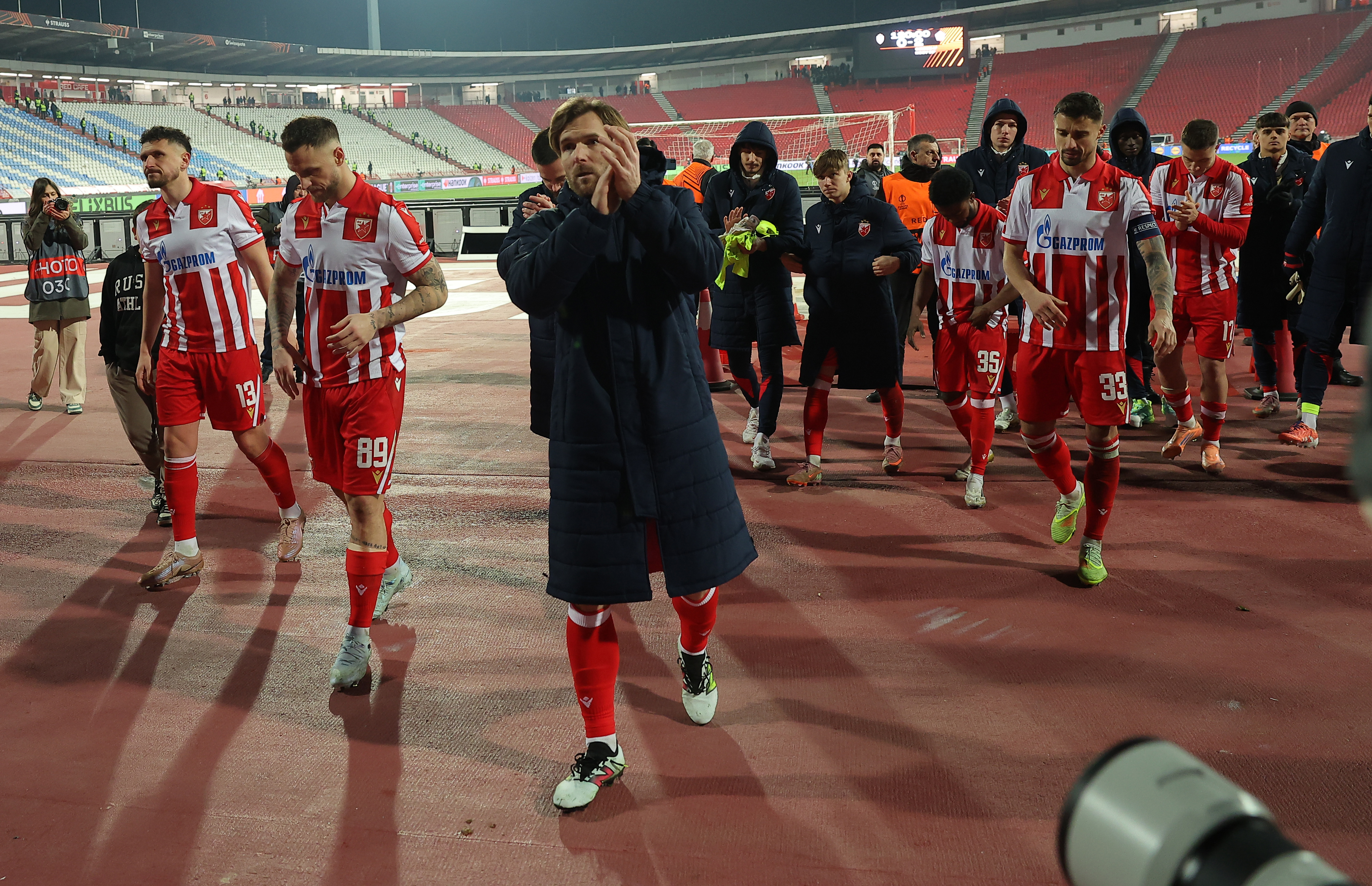During the UEFA Europa League 2025/26 League play-offs 2nd leg match between Crvena Zvezda (Red Star) and Lille at Stadium Rajko Mitic