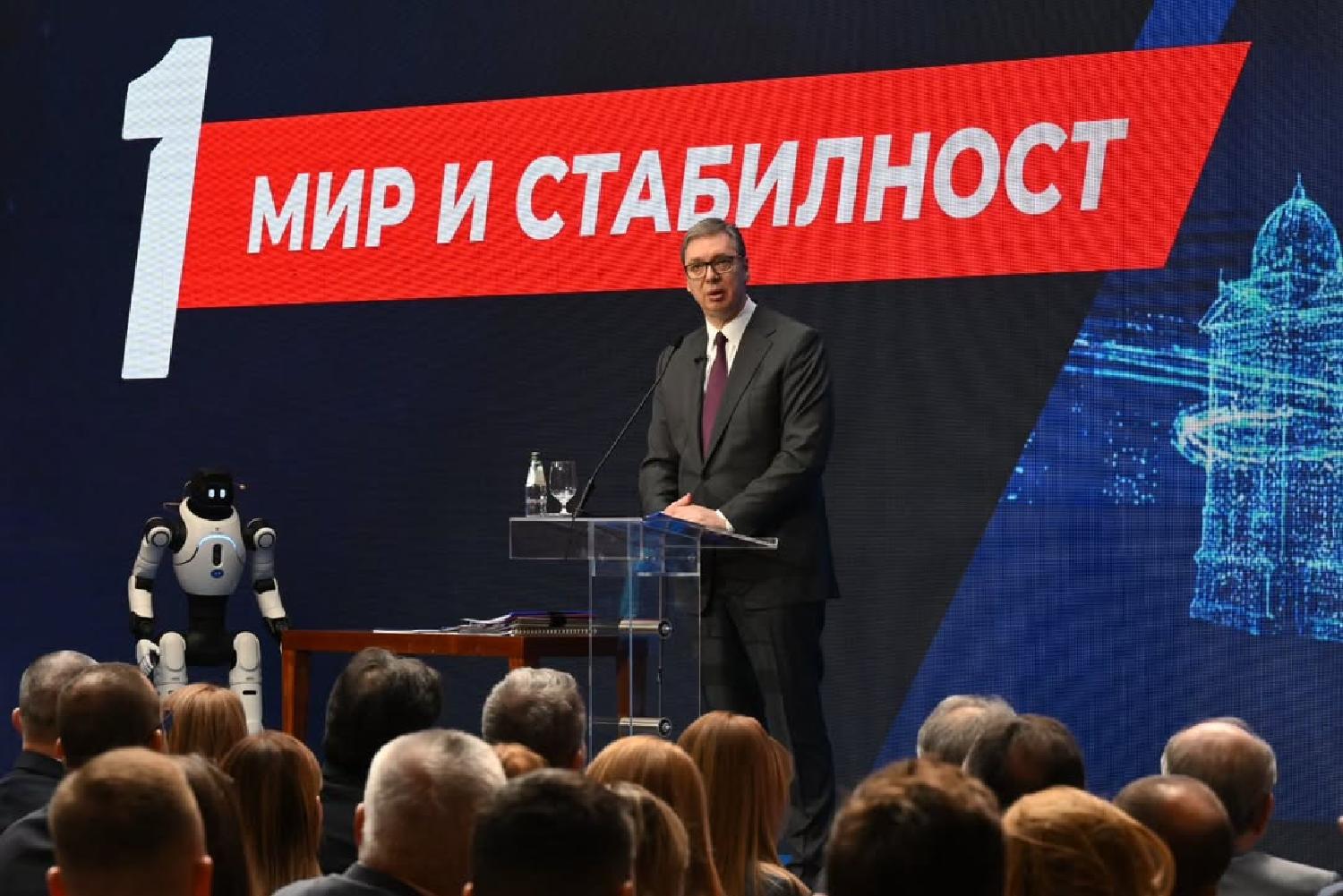 Beograd Datum:07.03.2026 predsednik Srbije Aleksandar Vučić predstavio je nacionalnu strategiju "Srbija 2030" Fotoreporter:Milica Vučković Ličnosti:Aleksandar Vučić Izvor:FoNet