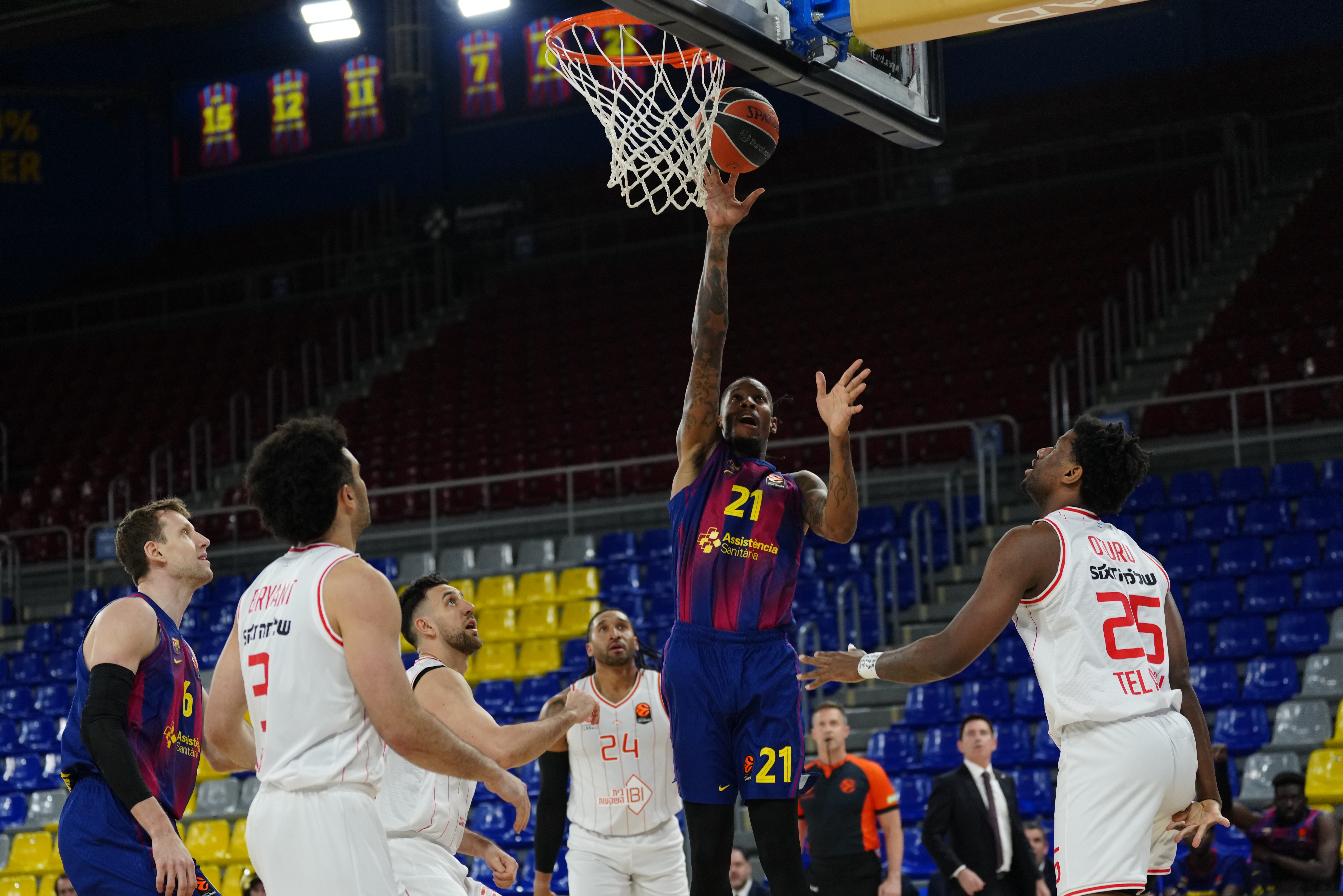 Euroleague basketball match between Barcelona and Hapoel Tel Aviv in Spain