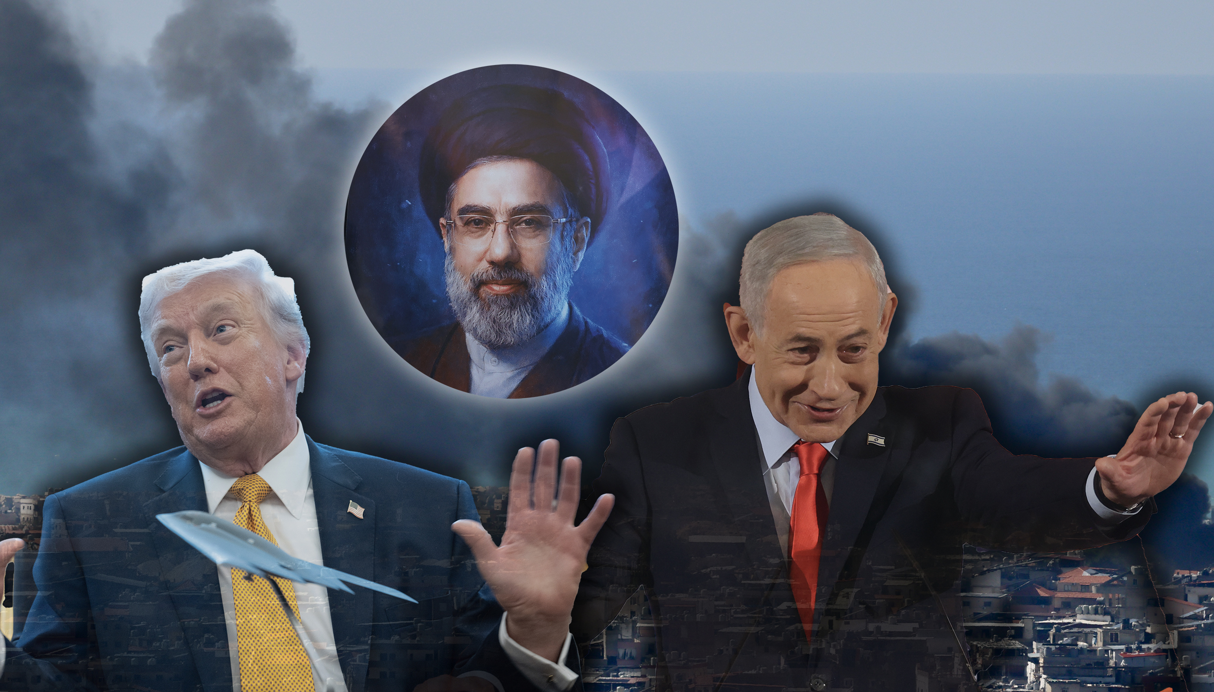 epa12827003 Smoke billows following Israeli airstrikes on Dahieh,