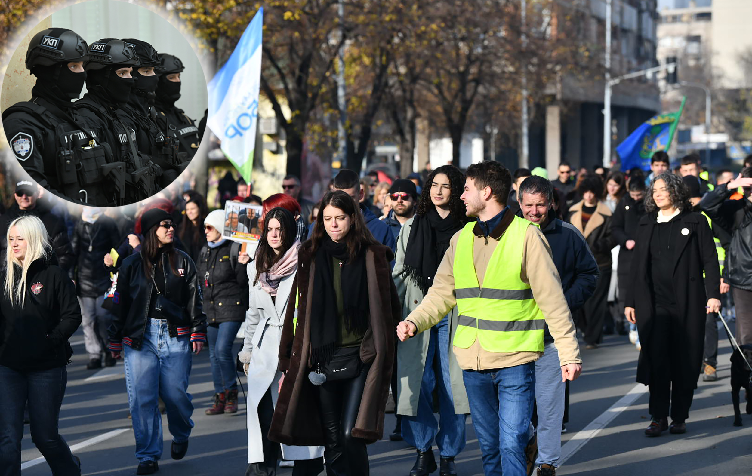 kombo Studenti u blokadi pokrivalica i pripadnici UKP