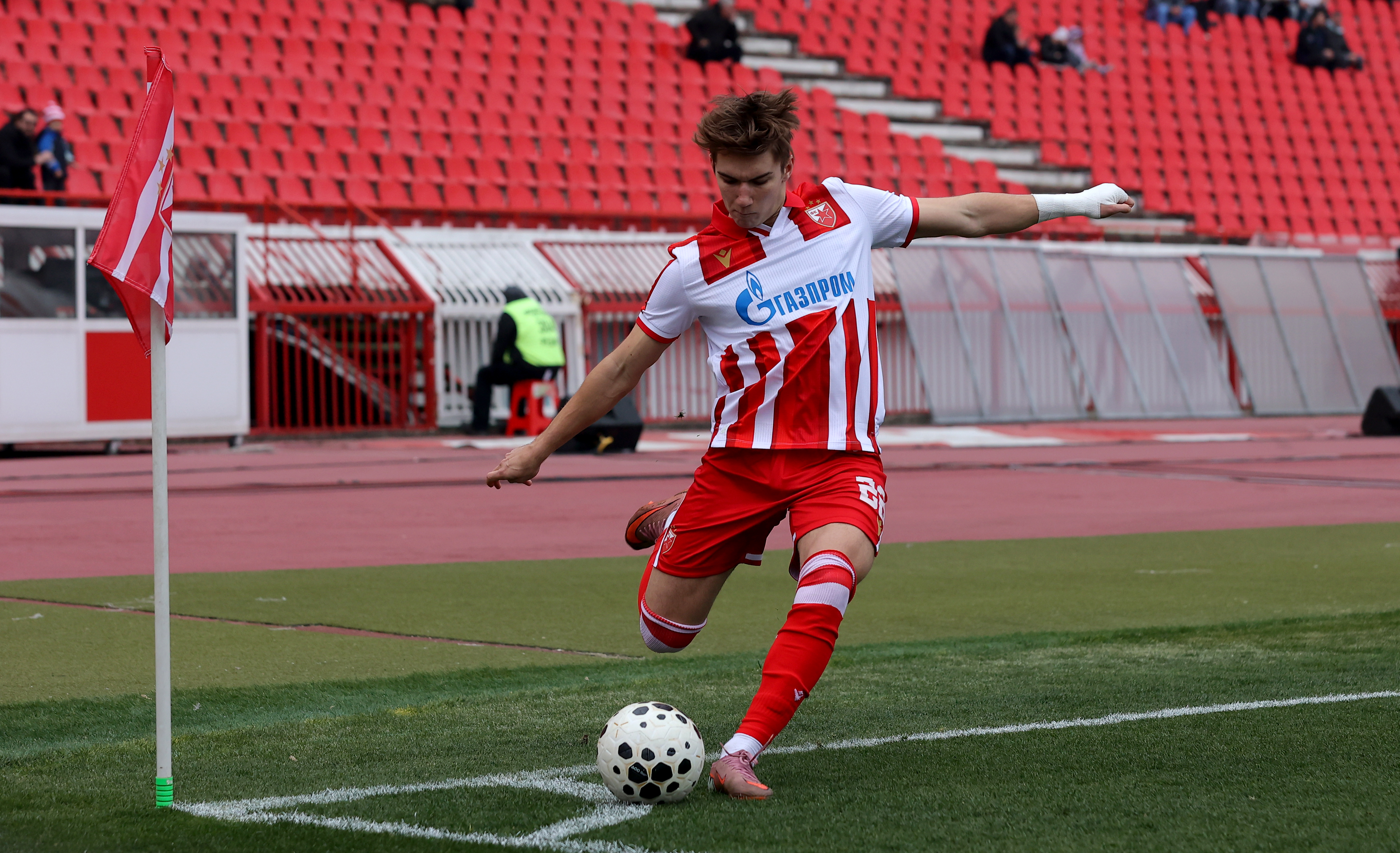during Crvena Zvezda v Radnicki Nis football match of Mozzart Bet Super Liga round 28. at the Rajko Mitic Stadium in Belgrade, Serbia on March 21st.( photo by Luka Milosavljevic / STARSPORT © )