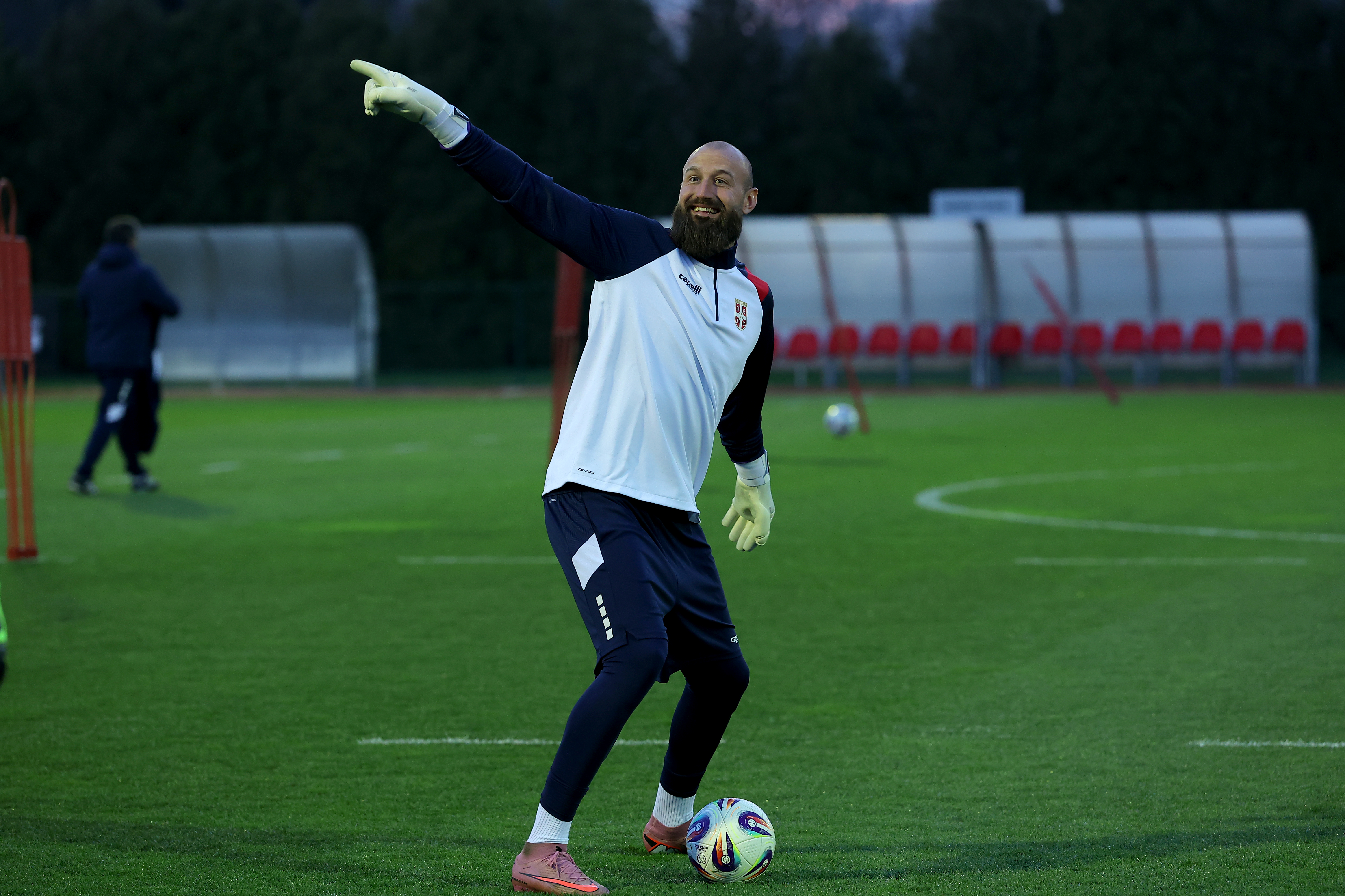 Stara Pazova, Serbia. March 23nd 2026. Serbia national football team training session on March 23. 2026. in Stara Pazova, Serbia.(photo by Pedja Milosavljevic/STARSPORT ©)