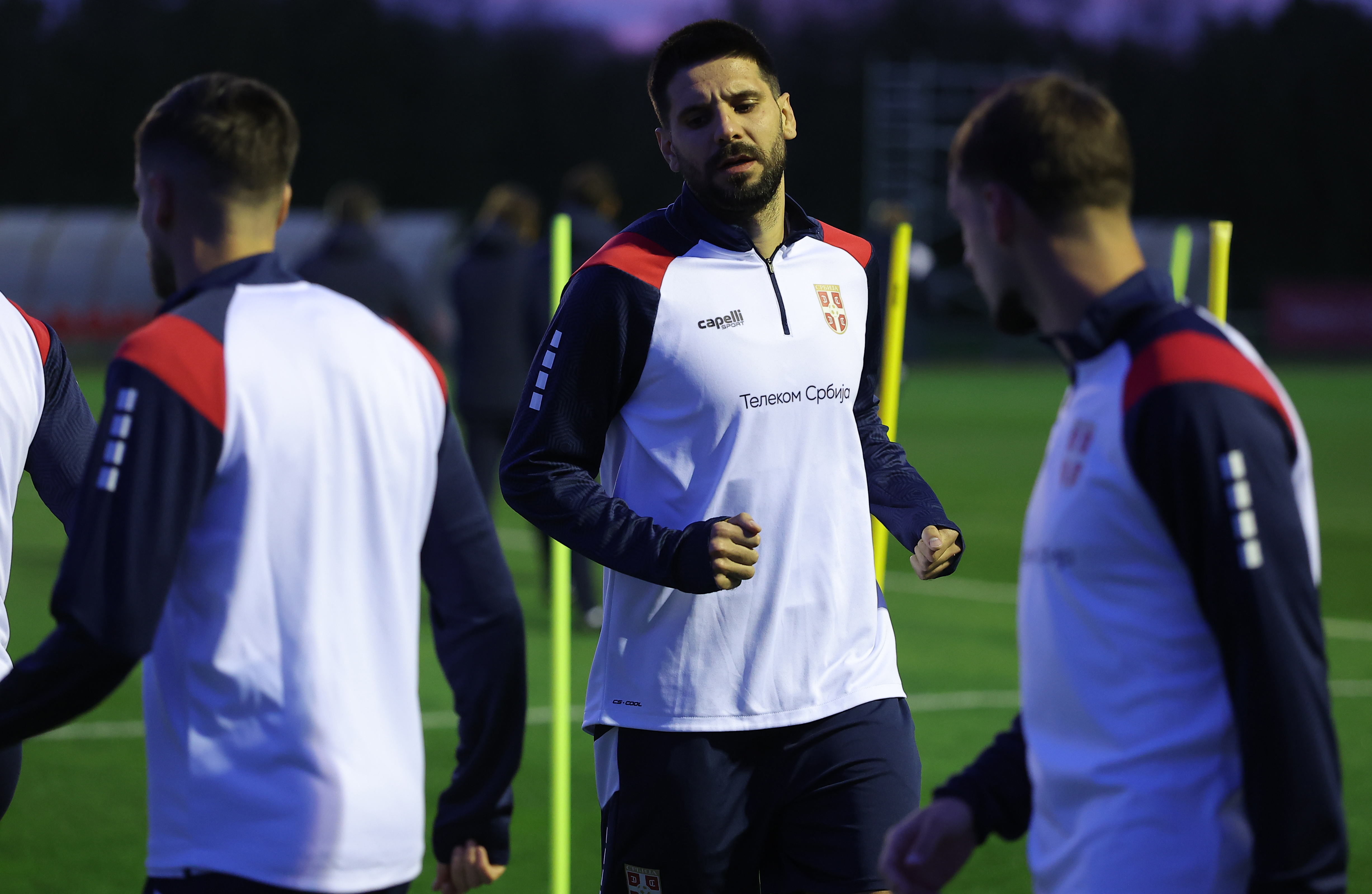 Stara Pazova, Serbia. March 23nd 2026. Serbia national football team training session on March 23. 2026. in Stara Pazova, Serbia.(photo by Pedja Milosavljevic/STARSPORT ©)