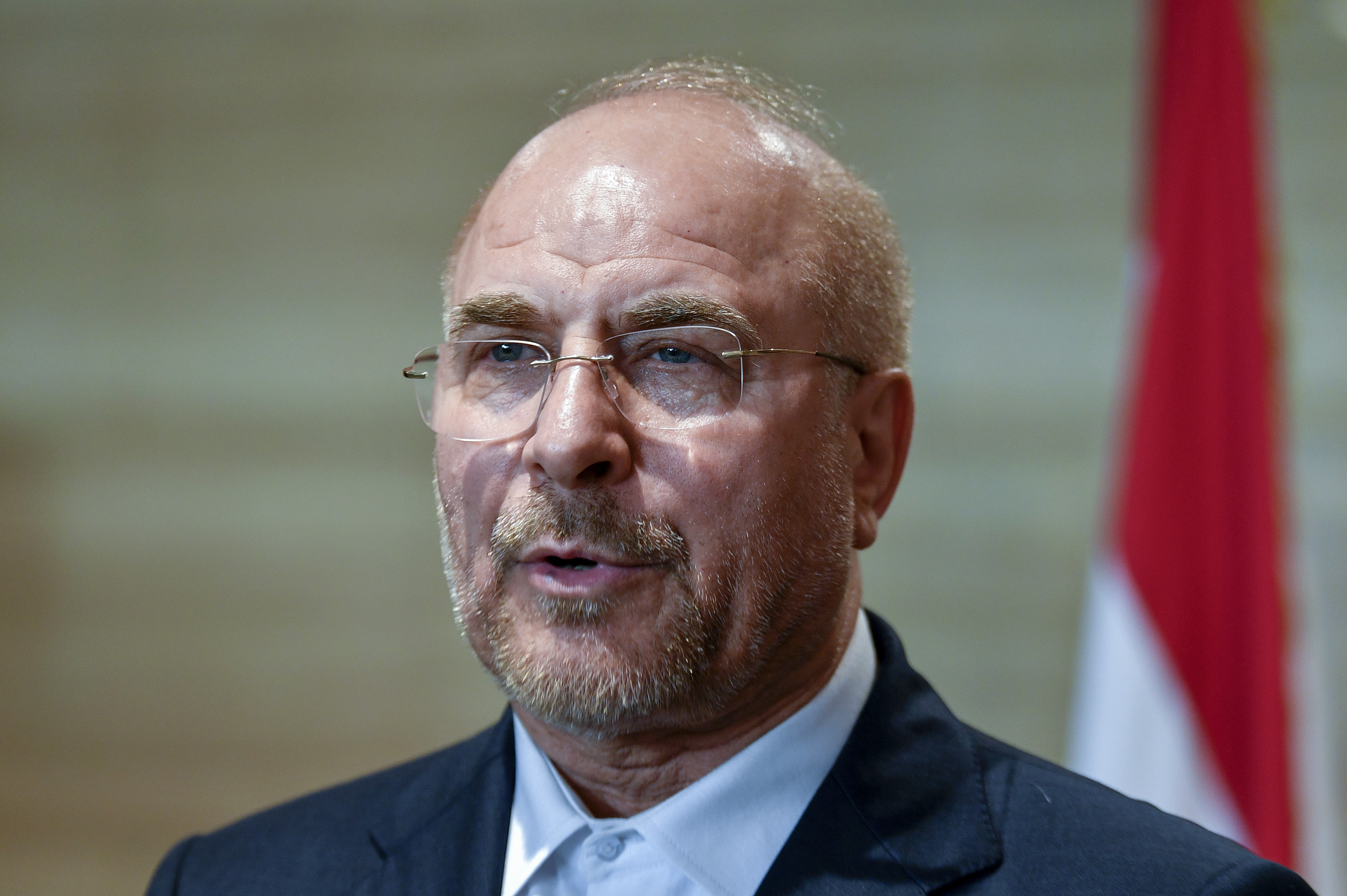 epa11655896 Speaker of the Parliament of Iran Mohammad-Bagher Ghalibaf