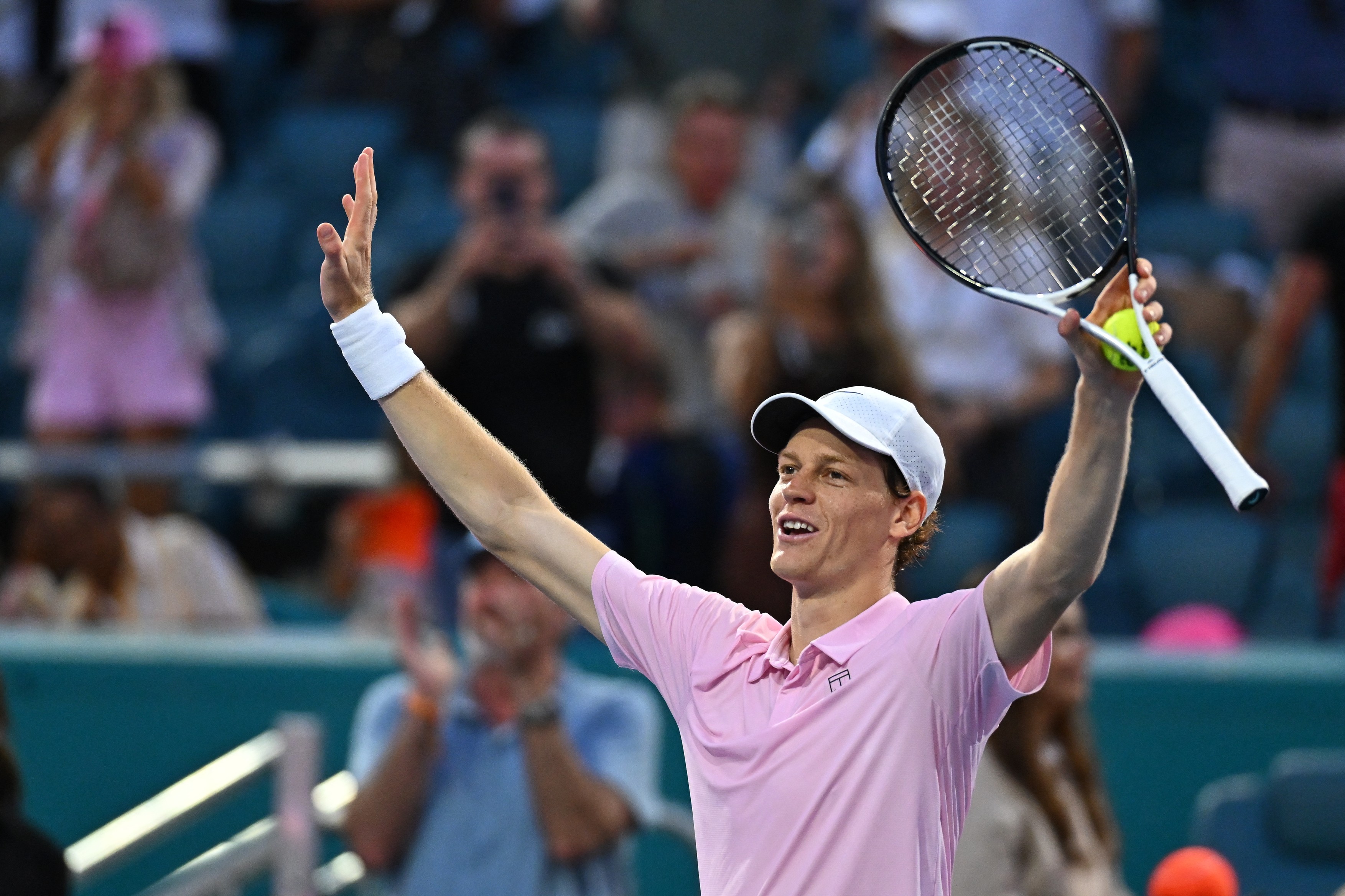 Jannik Sinner (ITA) during the men final at the Itau Miami Tennis Open in Miami, USA