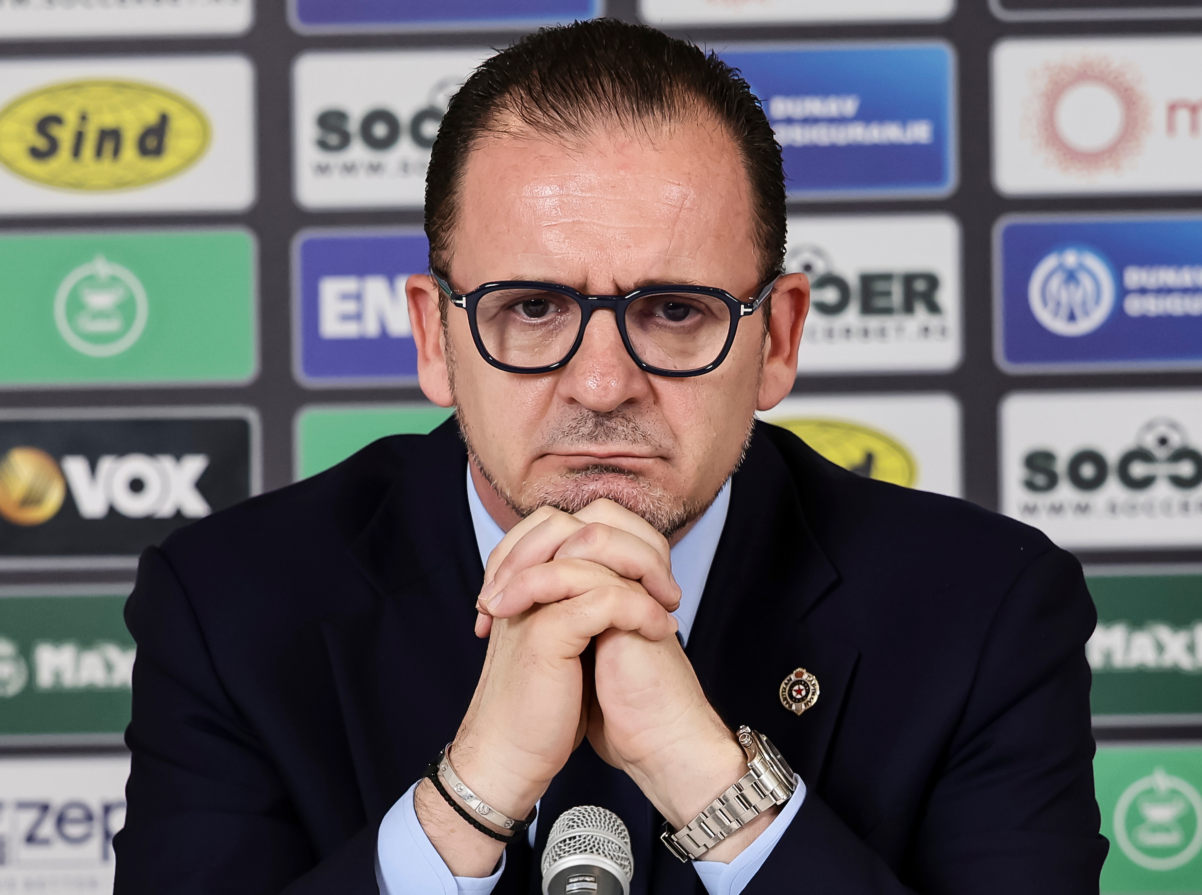 Predrag Mijatovic during the Izborna Skupstina, Electoral Assembly of FK Partizan at stadium FK Teleoptik