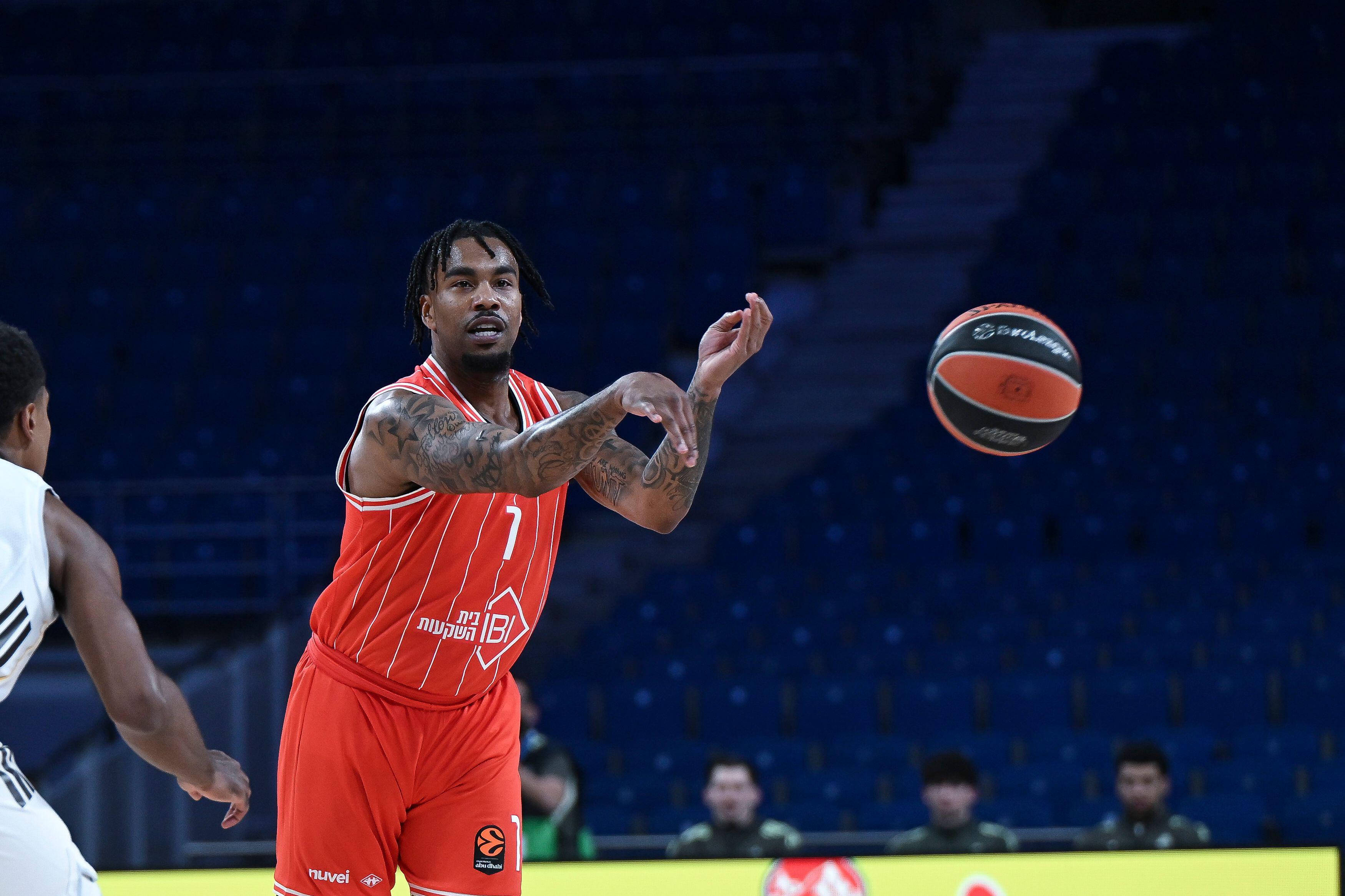 Chris Jones of Hapoel IBI Tel Aviv during the EuroLeague match