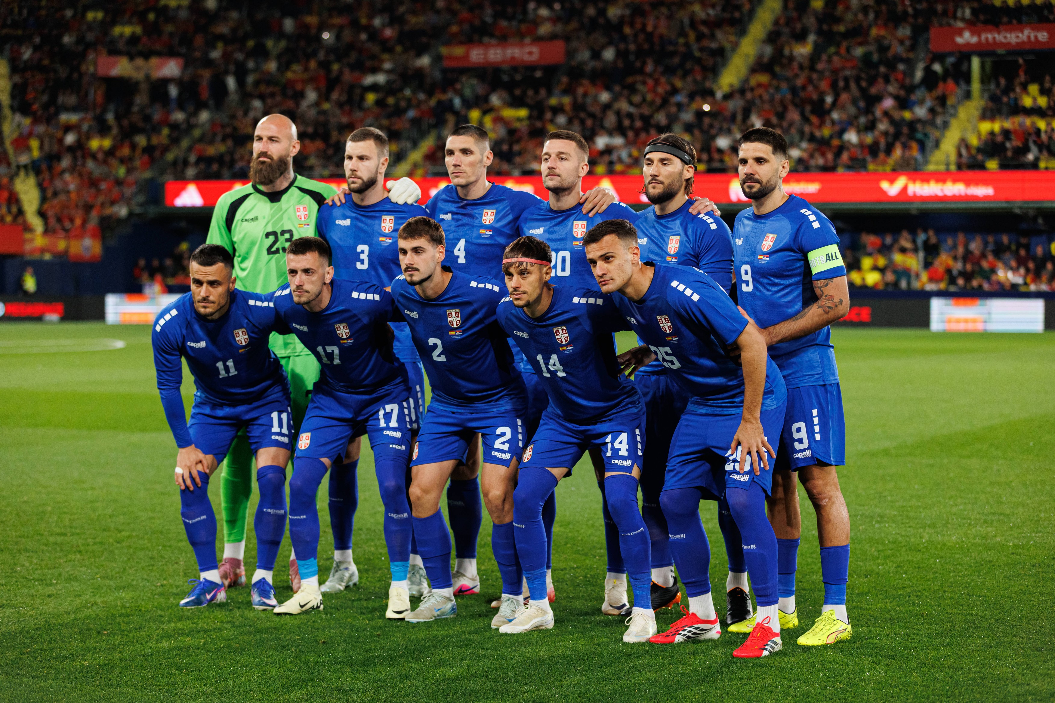 Team of Serbia seen during International Friendly