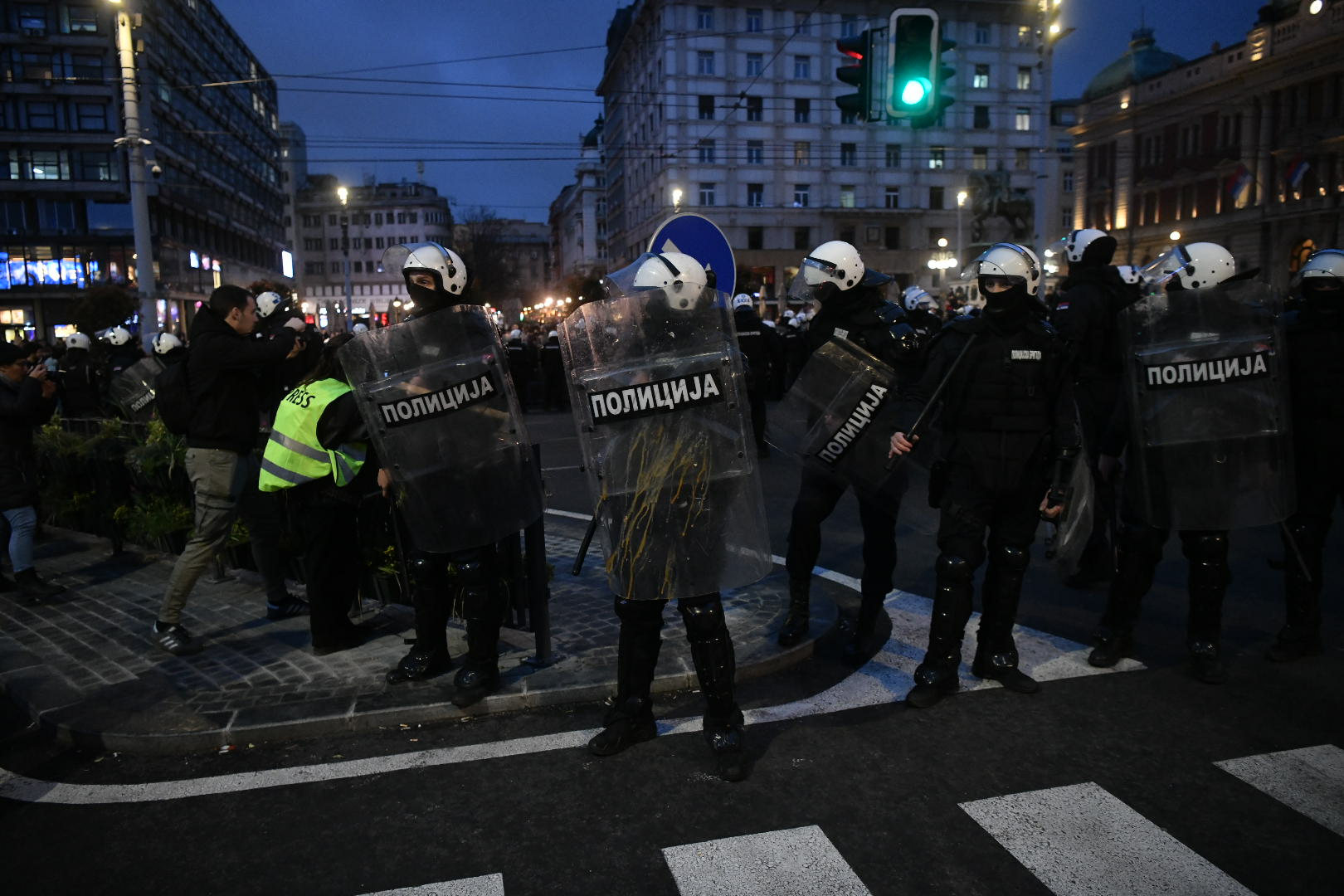 Rektorat protest, policija, tuča, Vasina ulica, Trg republike,