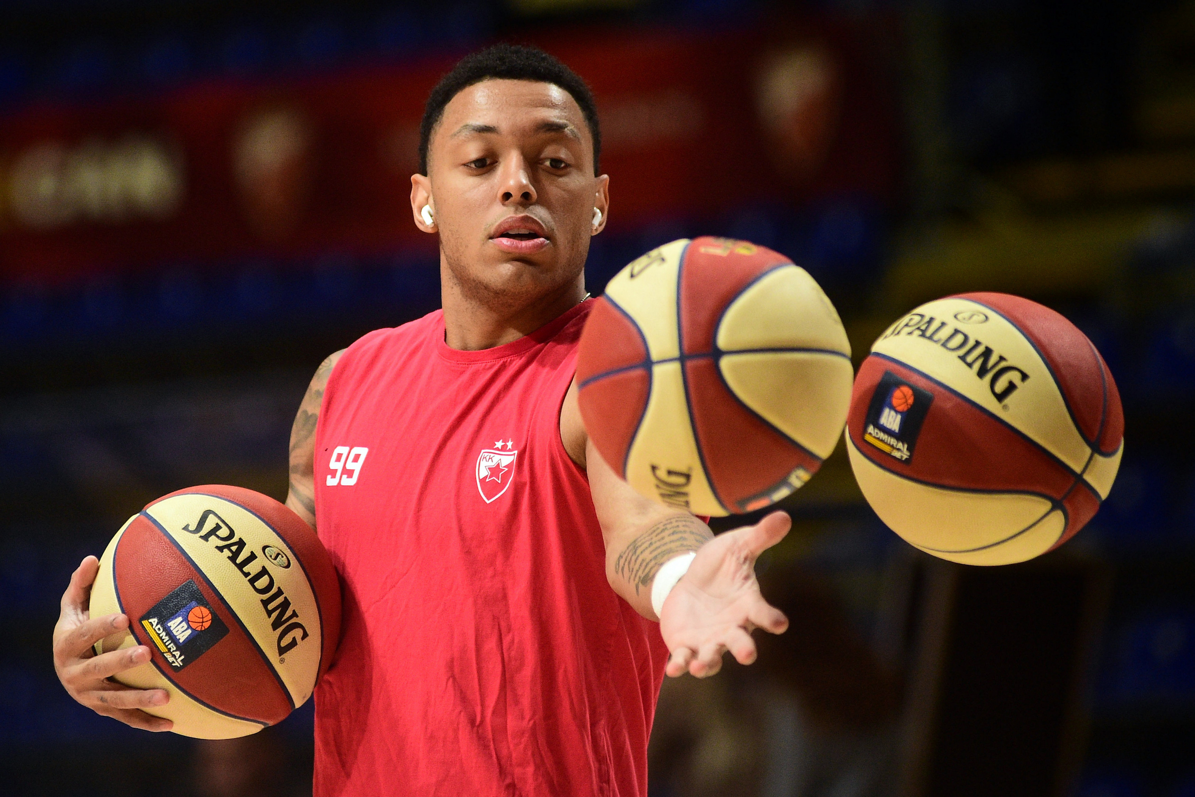 Yago Mateus Dos Santos at ABA league round 7 match between Crvena Zvezda and Cedevita Olimpija, played Aleksandar Nikolic hall, 04.11.2024. Belgrade, Serbia. (Photo by Dusan Milenkovic/Starsport.rs ©)