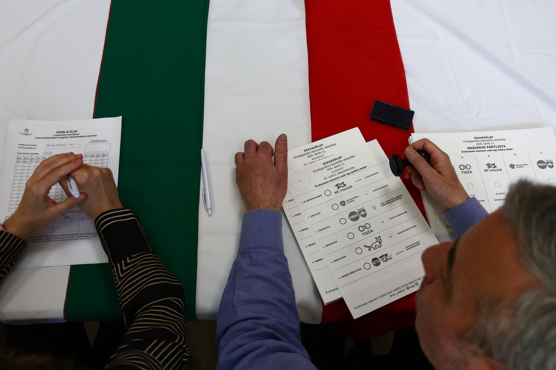 A voting card is seen at the polling station during