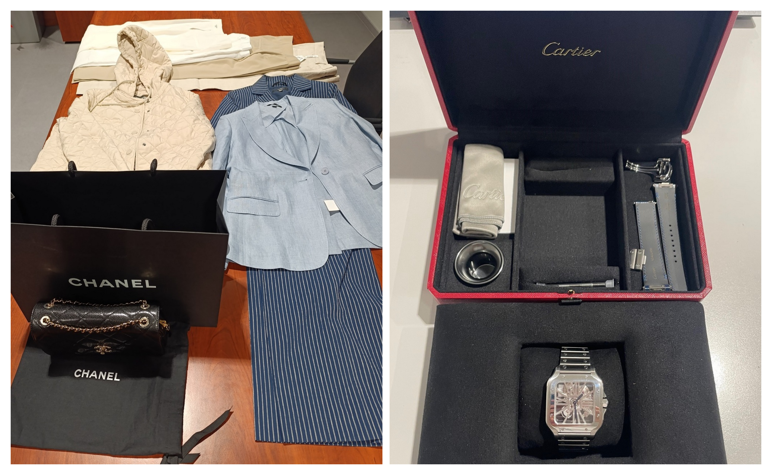 Zaplenjena luksuzna roba na aerodromu