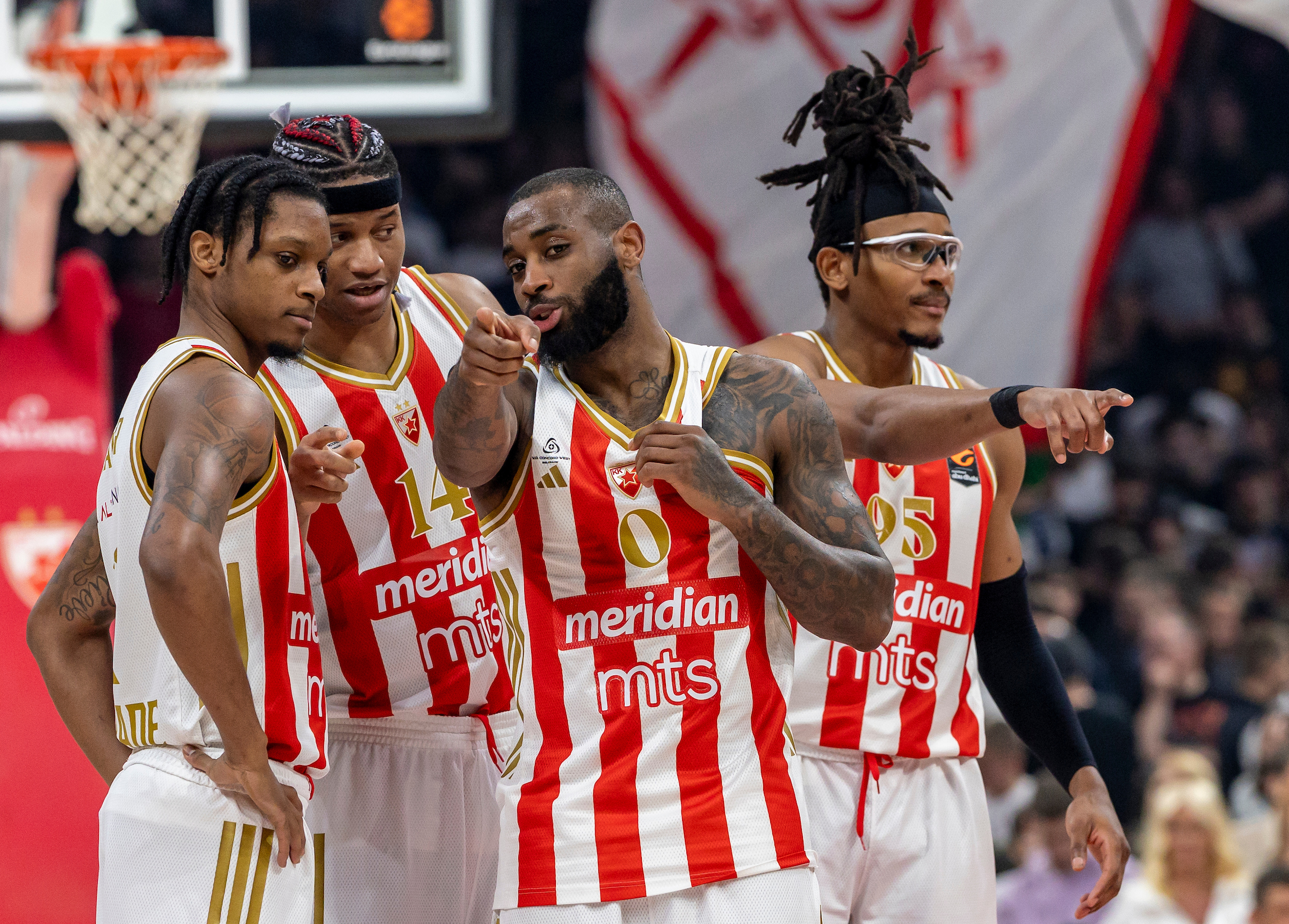 Karter, Rivero, Kodi, Moneke na meču Crvena zvezda - Pariz