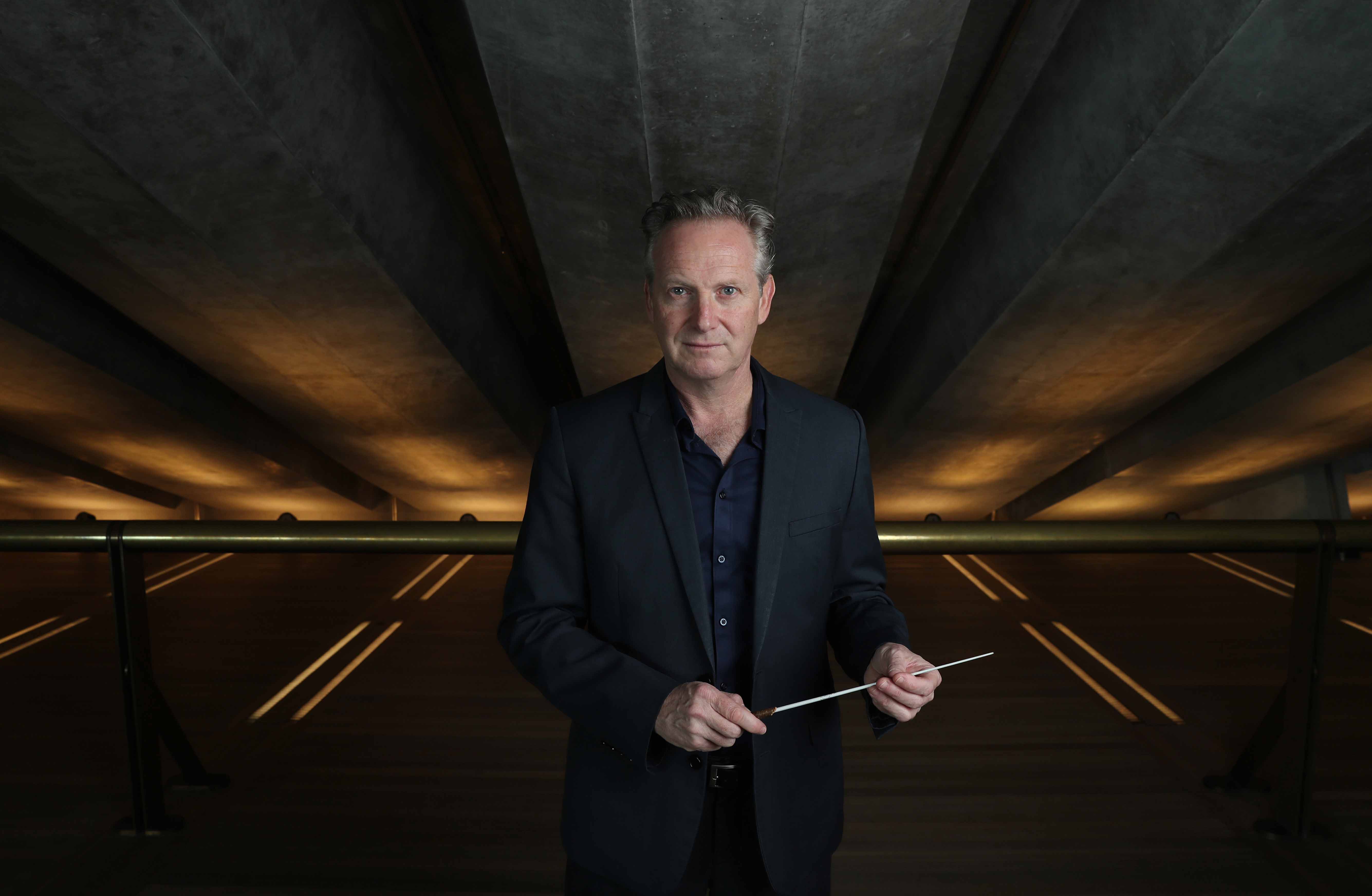 14/11/23: Conductor Alex Briger at the Sydney Opera House. He is conducting concerts with the Australian World Orchestra. John Feder/The Australian.