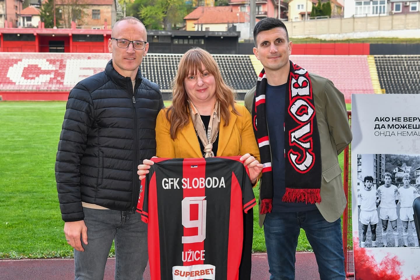 Bojan Gajić fudbaler Slobode, profesorka Aleksandra Drakulić i autor Jovan Simić